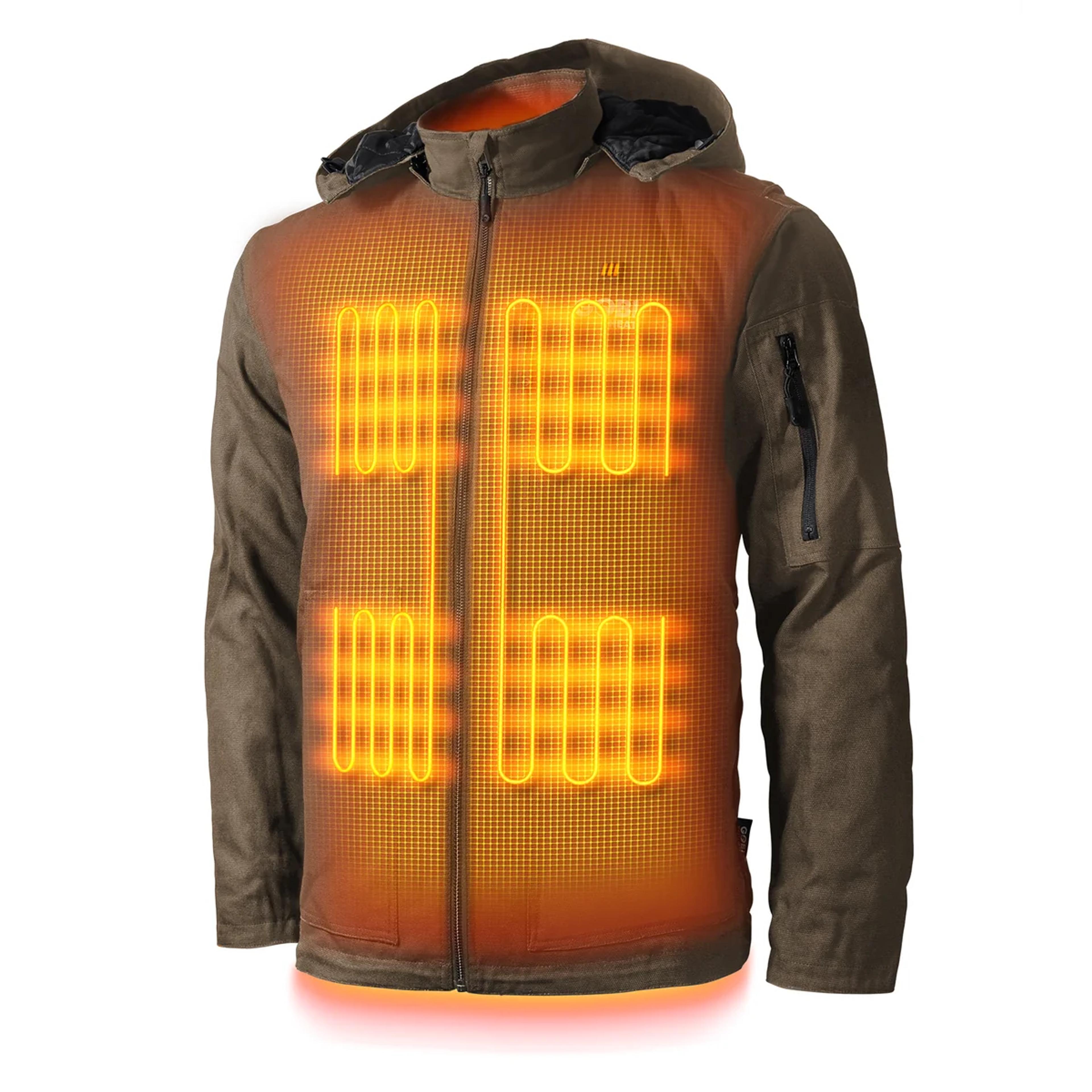 Grit Men's 5-Zone Heated Workwear Jacket in Grizzly