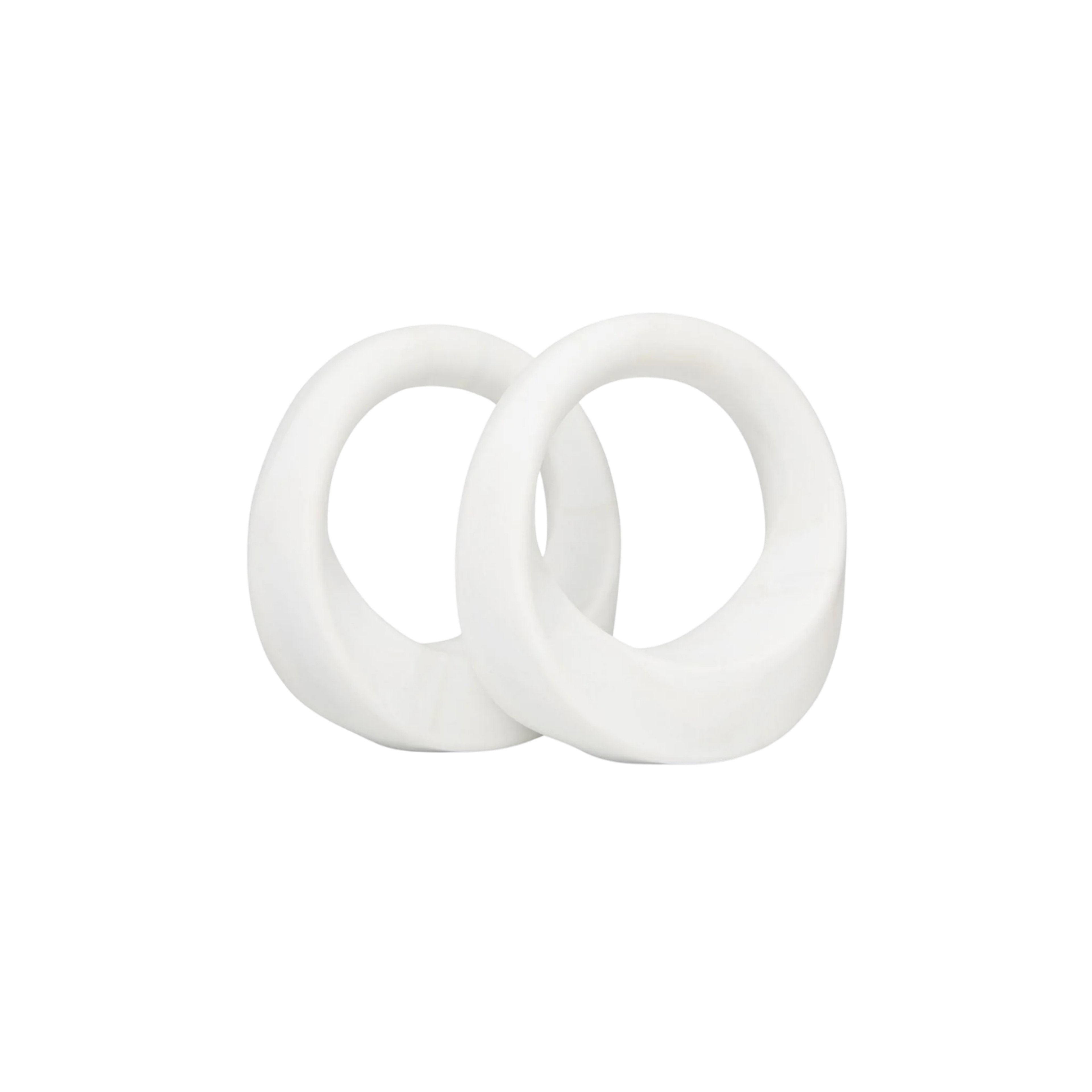 Swirl 4 lb, White Marble Set of 2
