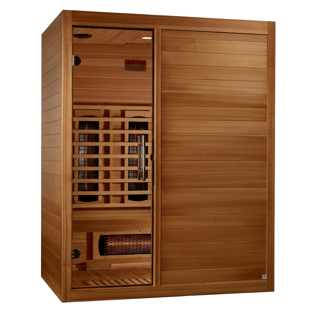 Exterior view of the Maxxus S-Line 3 person infrared sauna