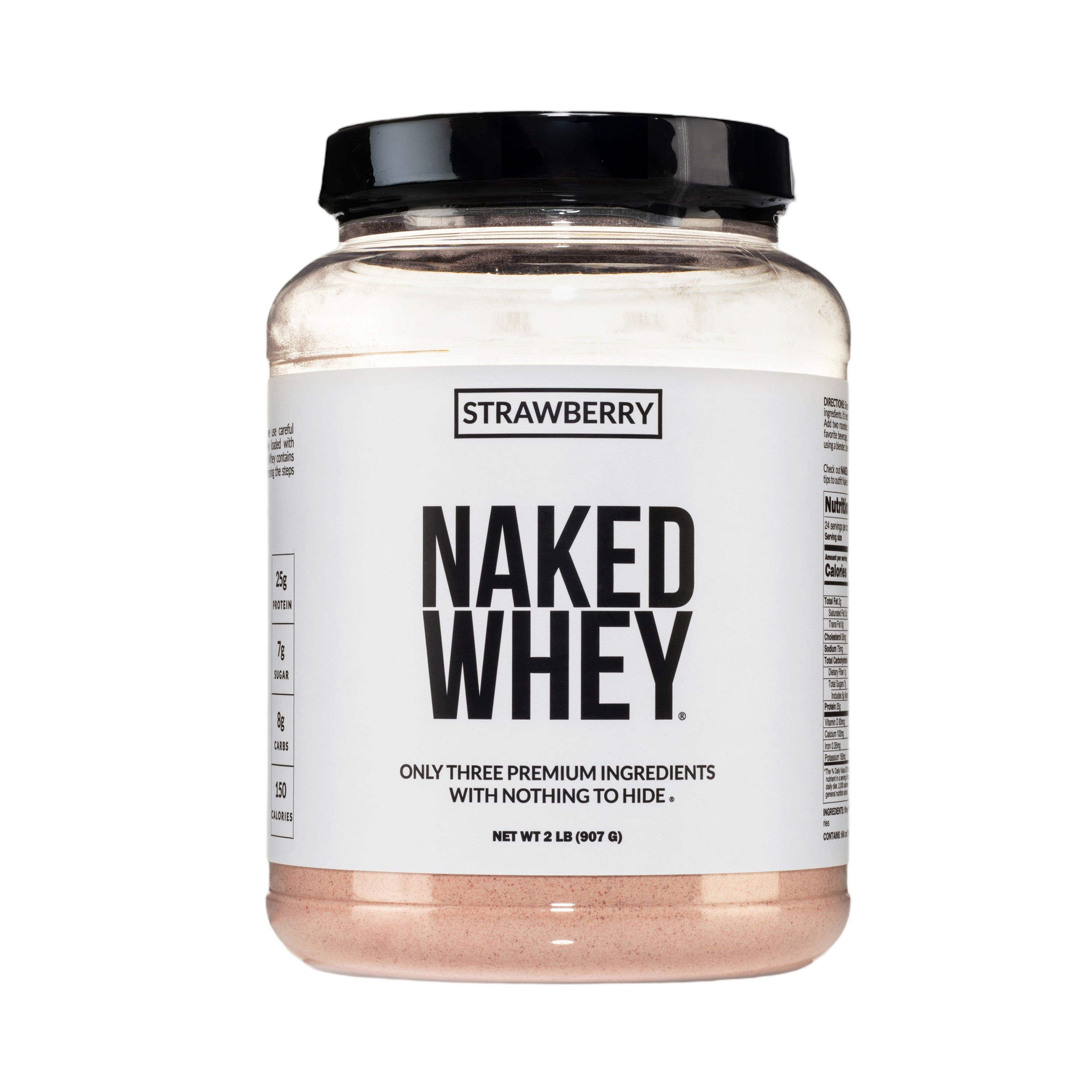 Bag of strawberry whey protein powder isolate