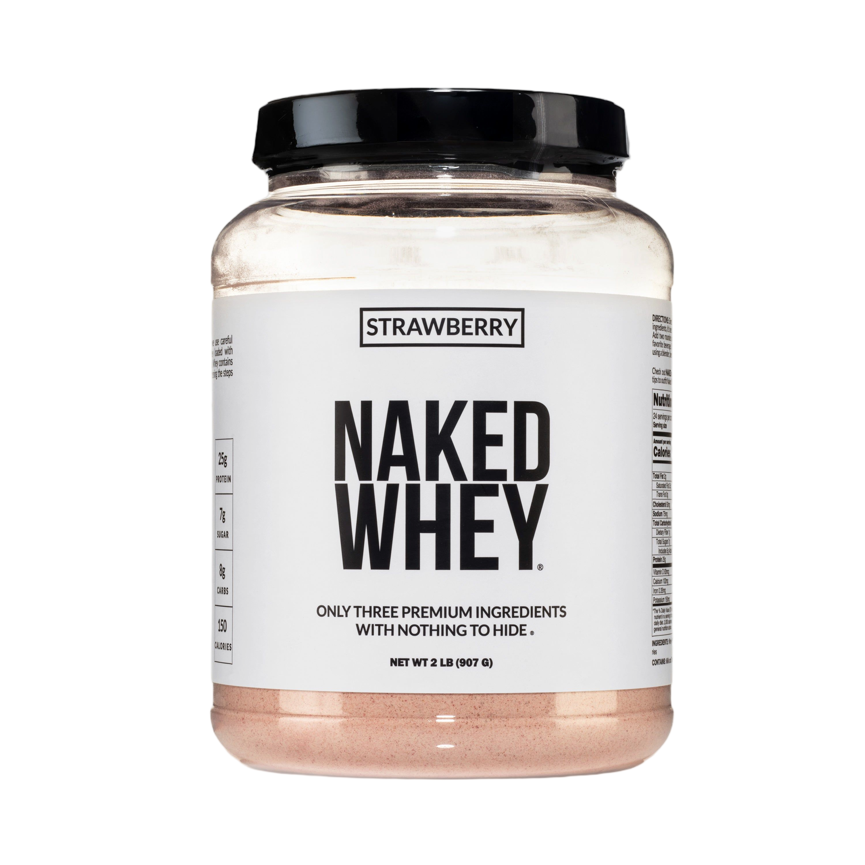 Bag of strawberry whey protein powder isolate