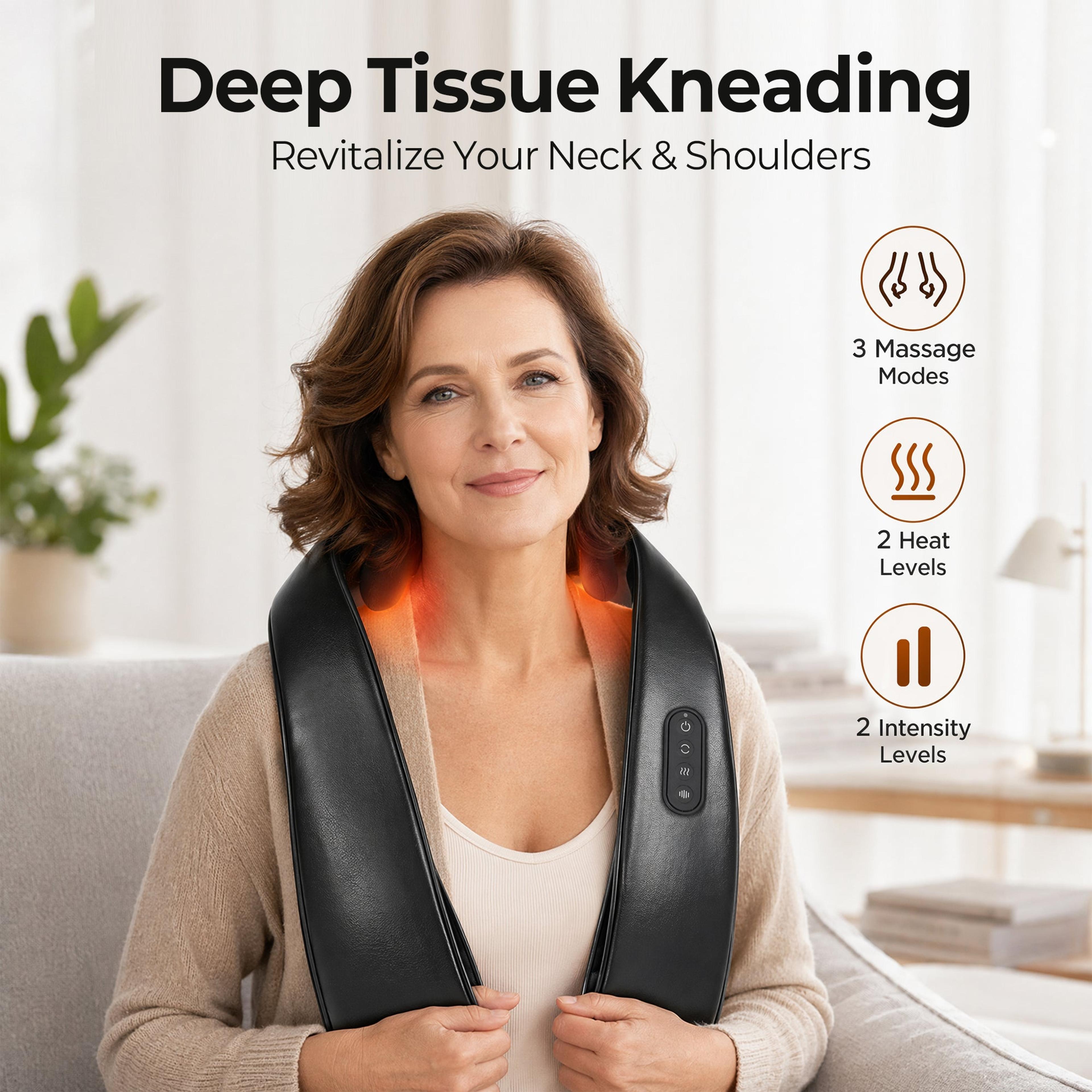 MOUNTRAX Cordless Neck & Shoulder Massager with Heat (Extended Strap) image 5