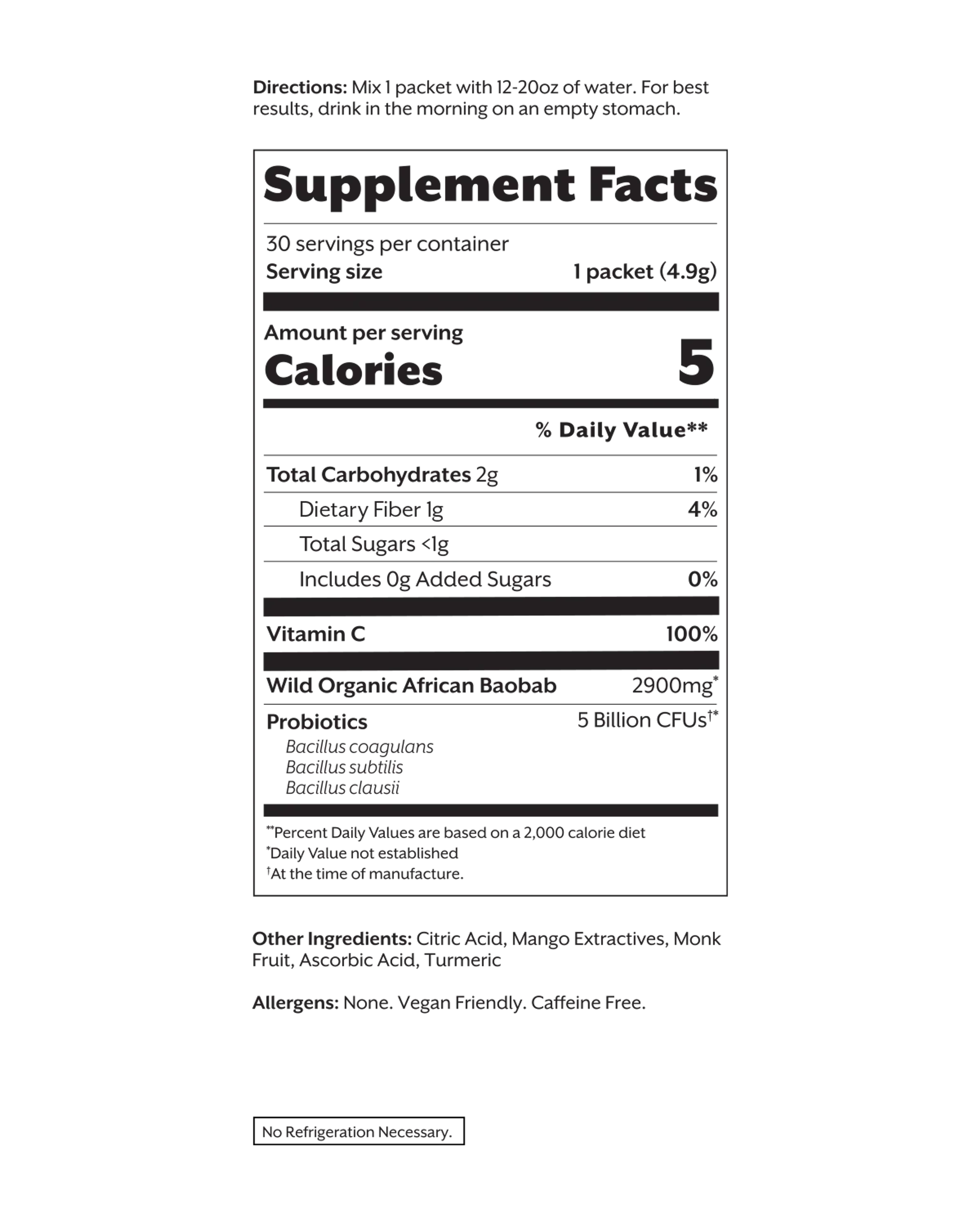 Promix Tropical Mango Debloat Prebiotic + Probiotic