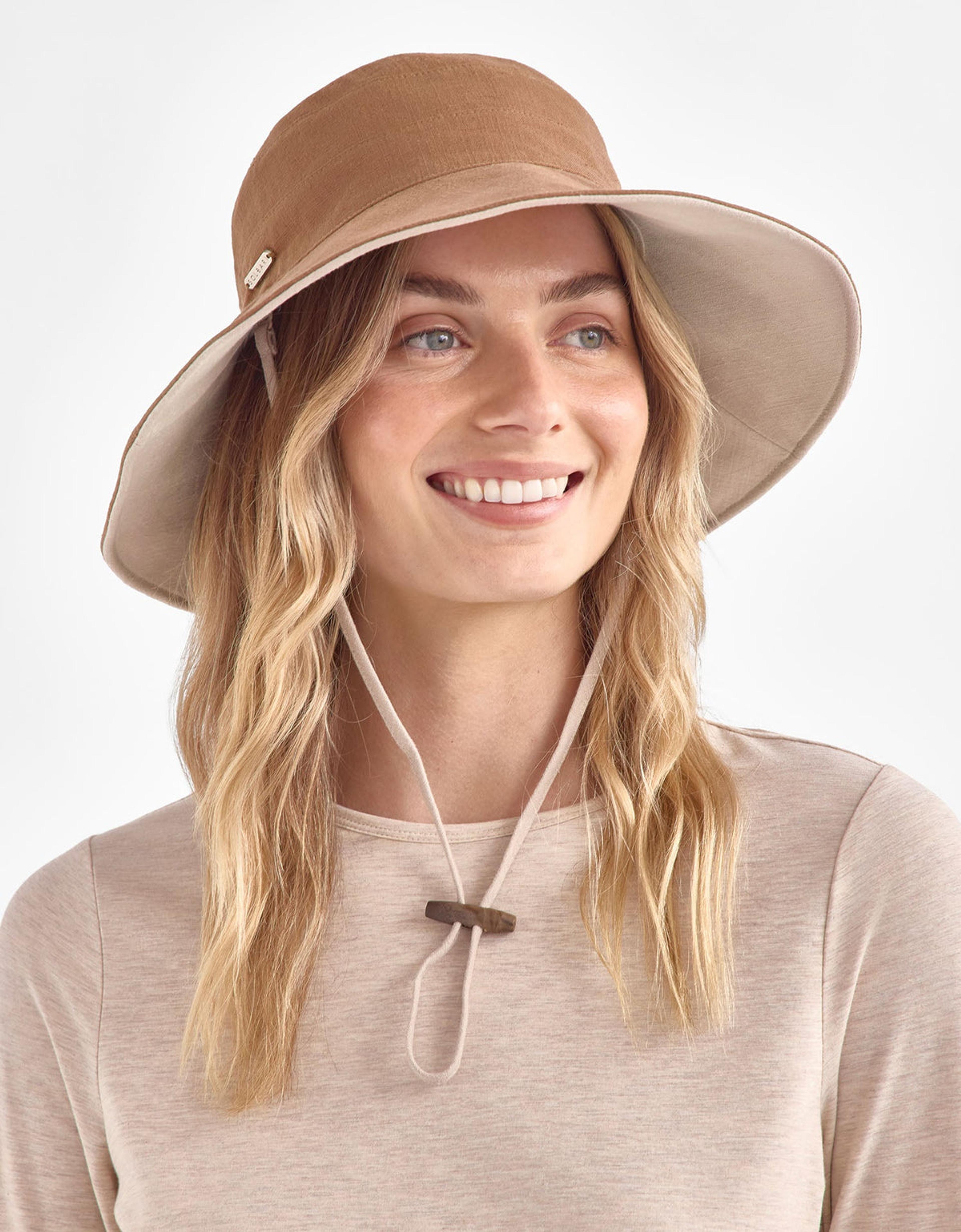 Resort Wide Brim Sun Hat UPF 50+ in Cinnamon / Beige