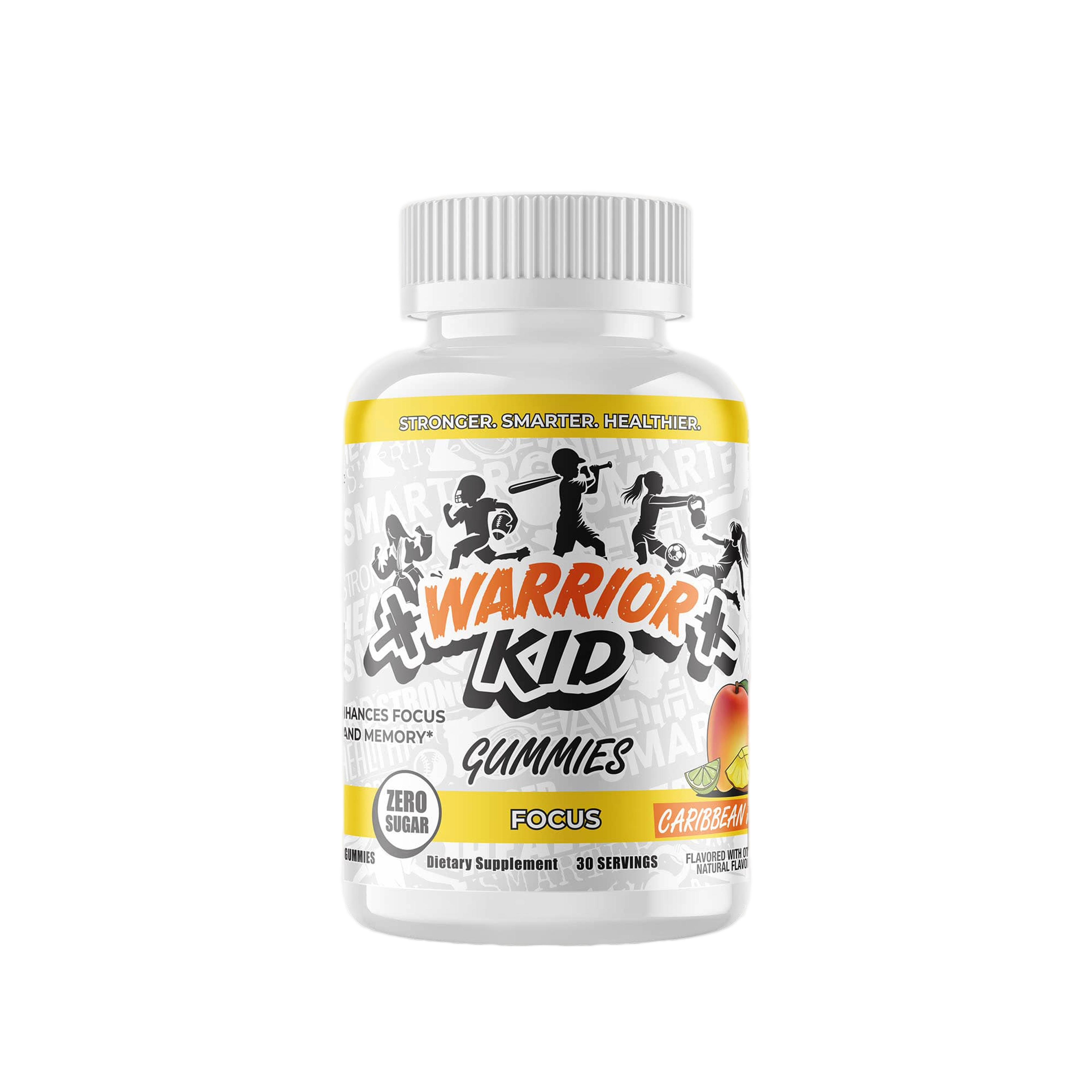 Bottle of Warrior Kid Focus Gummies front label