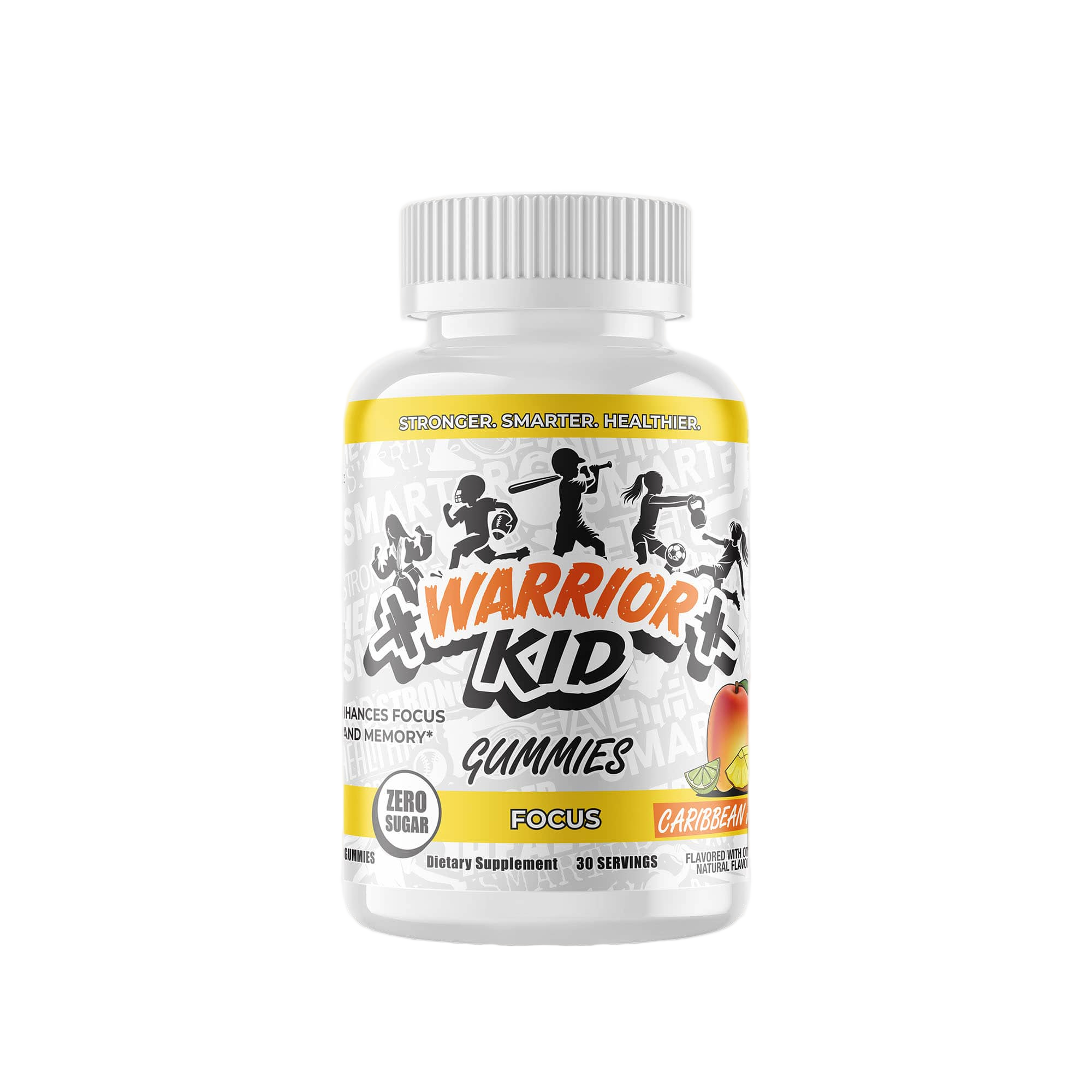 Bottle of Warrior Kid Focus Gummies front label