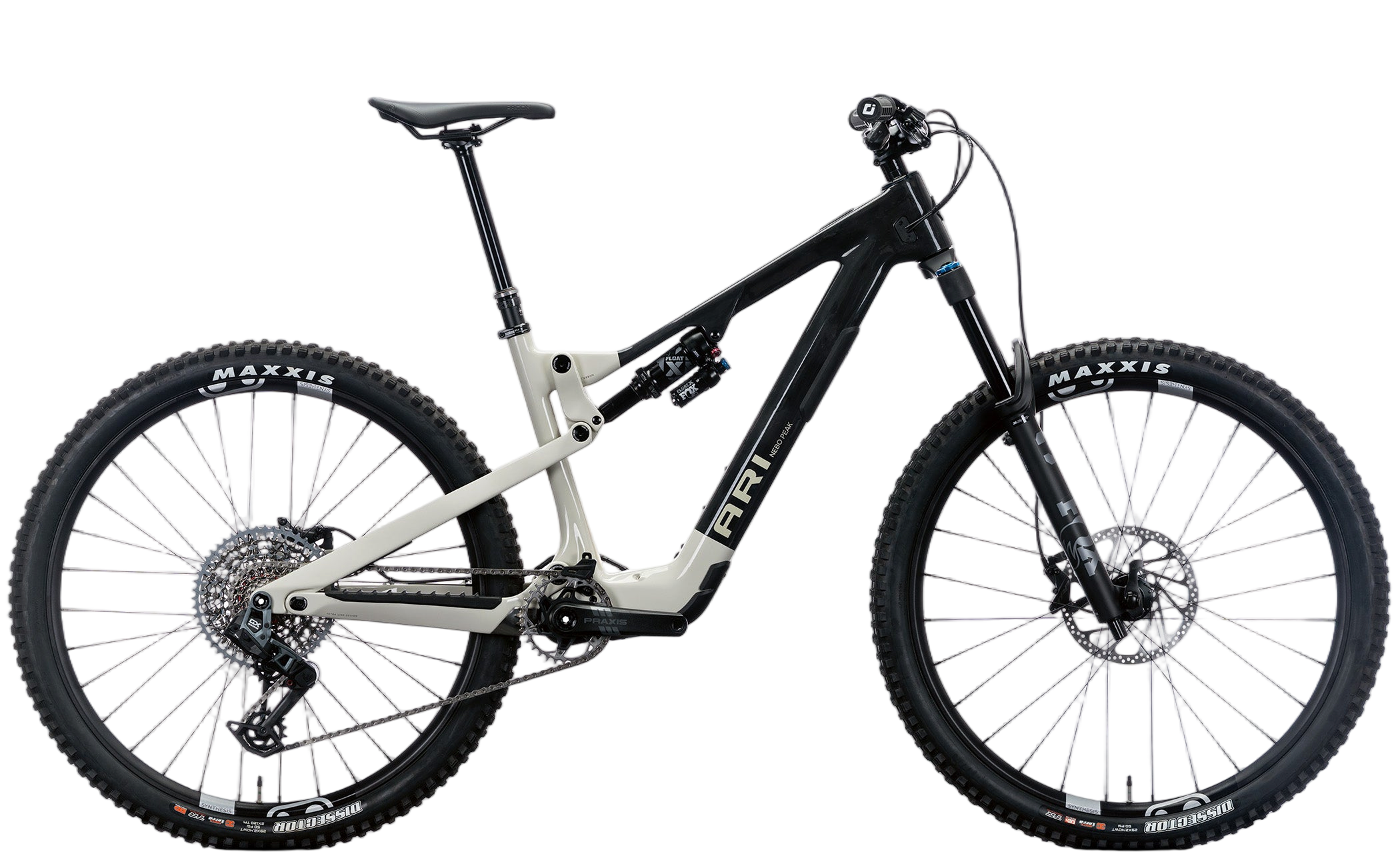 Black and white studio photo of Nebo Elite mountain bike