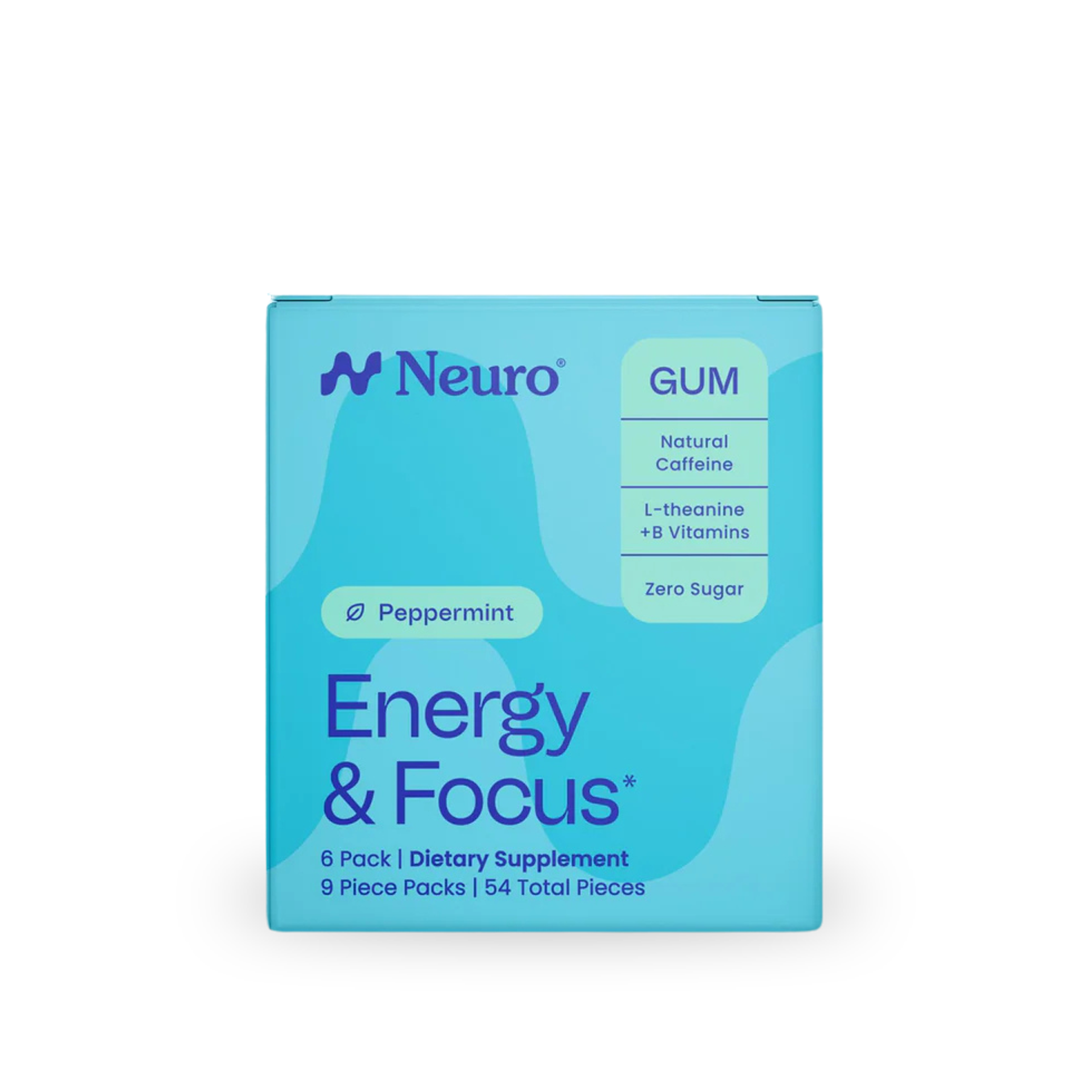 Variety Pack Energy & Focus Gum - Peppermint | Spearmint | Wintergreen / 6 pack (54 pc)
