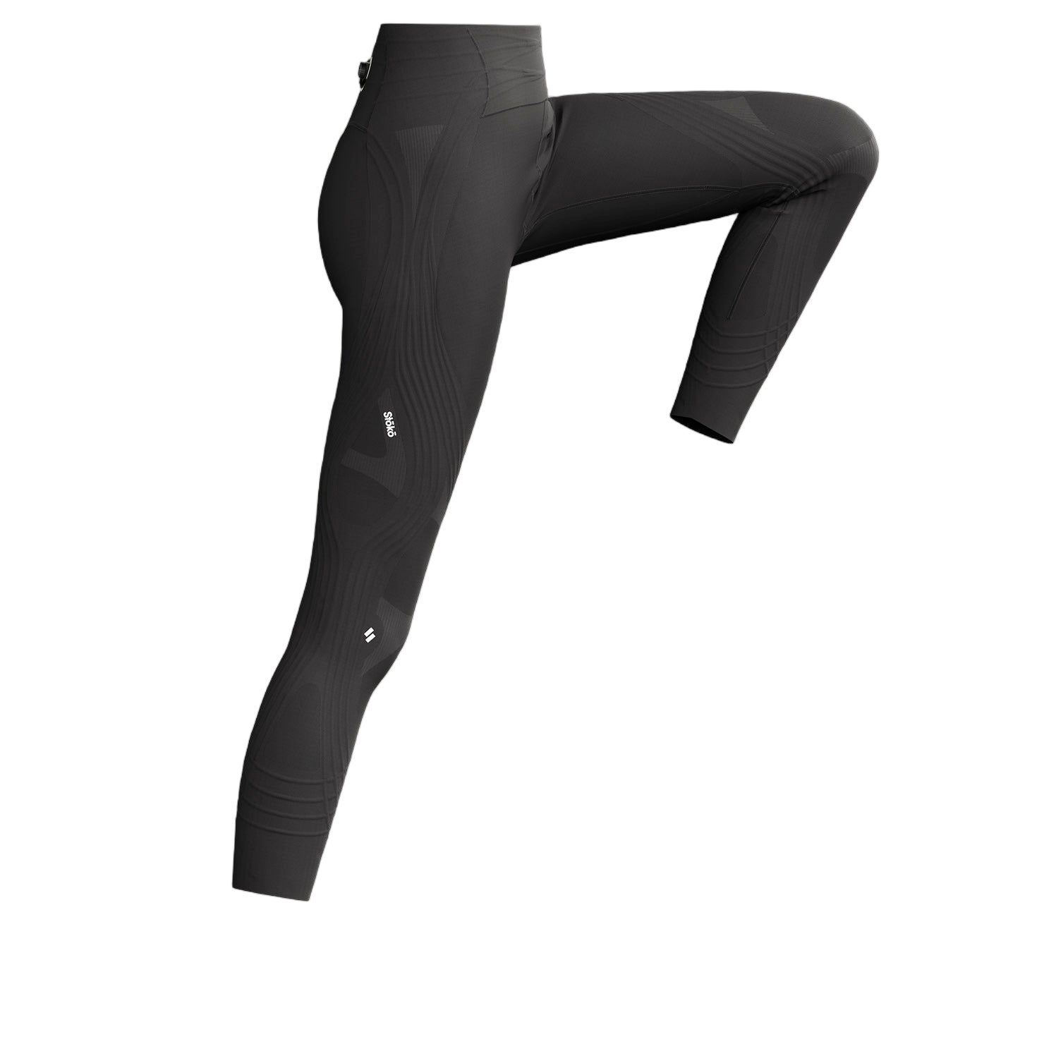 Close-up of medical-grade knee support panel on tight