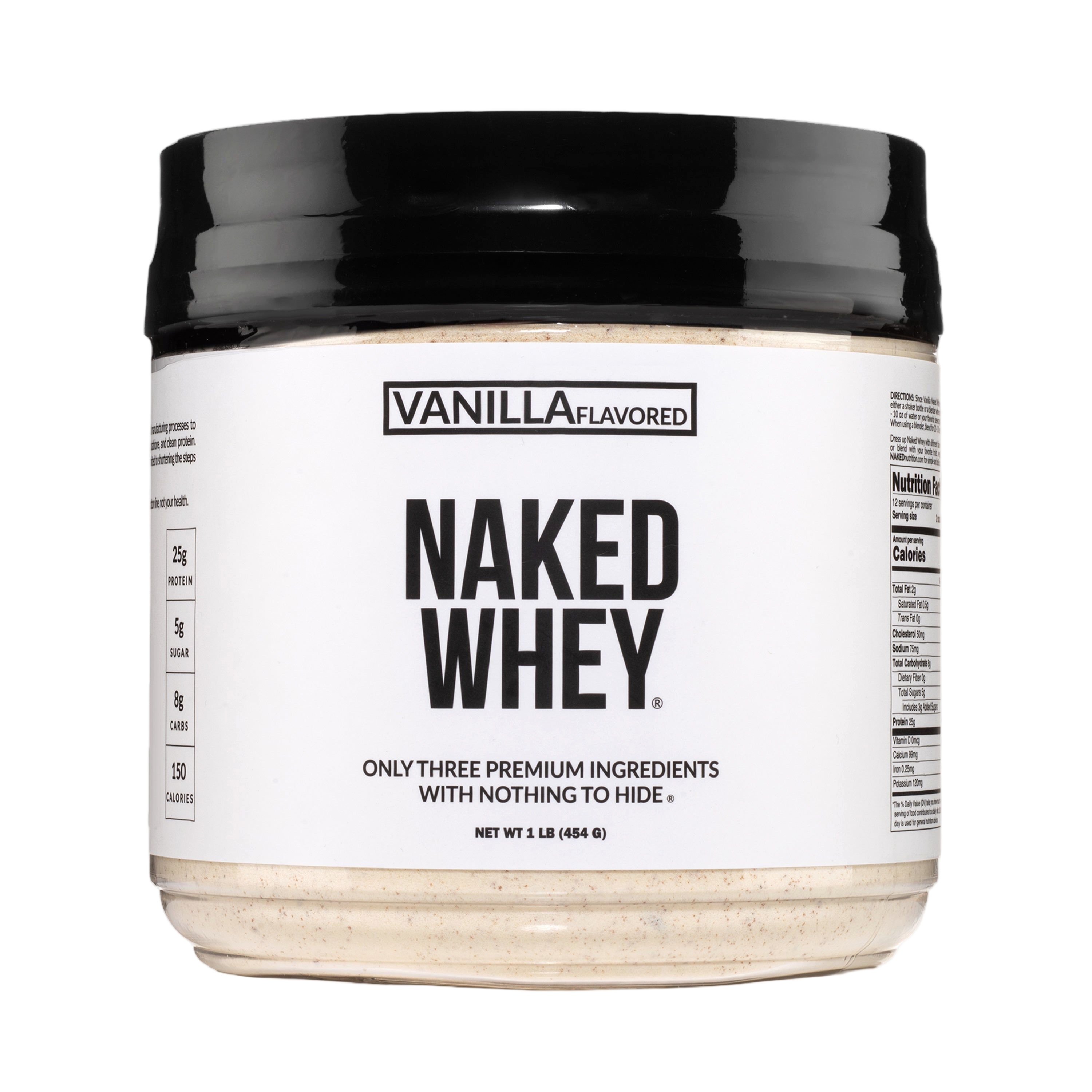 Bag of vanilla whey protein powder isolate