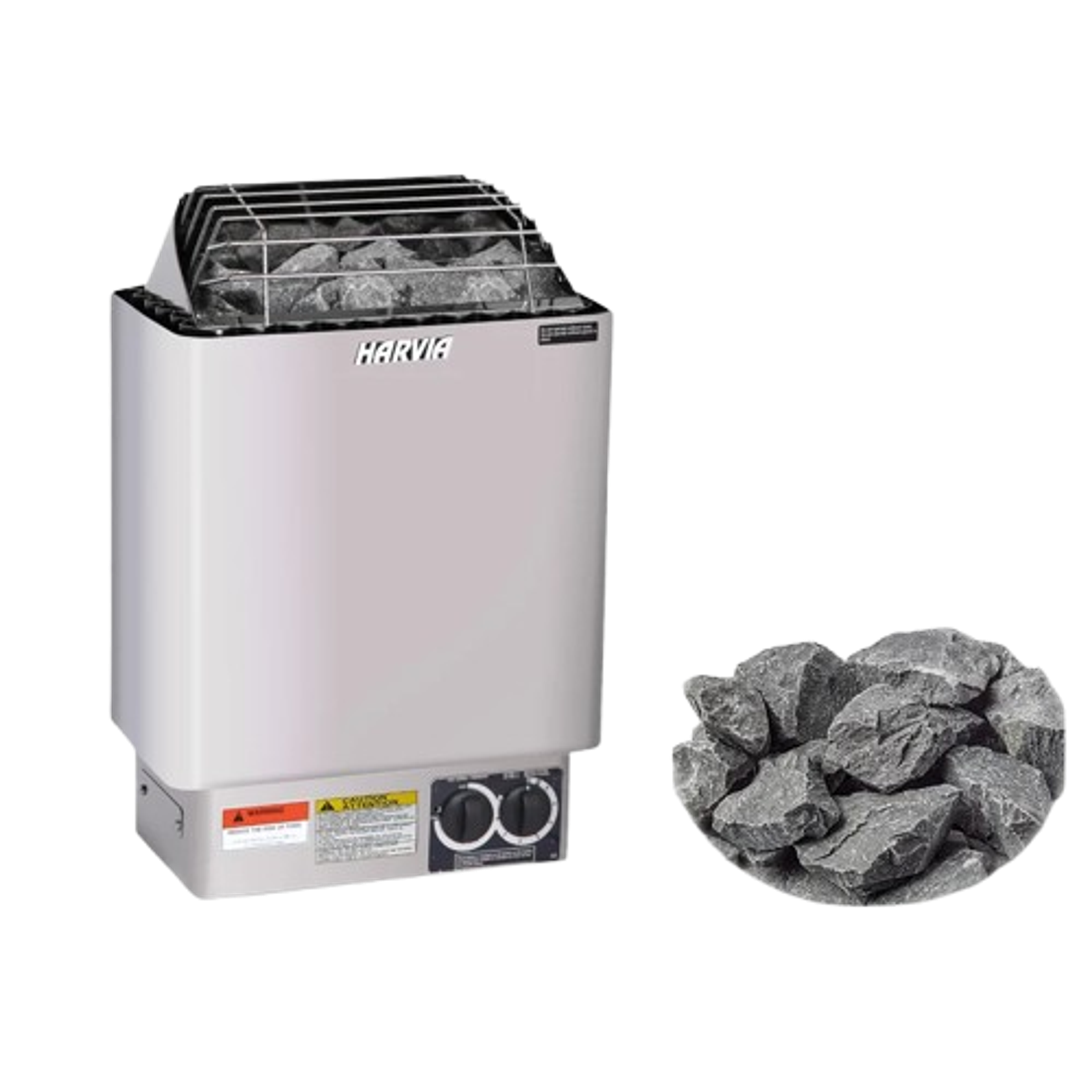 Harvia KIP 4.5kW Sauna Heater Package with Built-In Controls and Stones