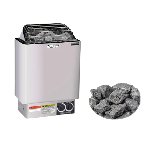 Harvia KIP 4.5kW Sauna Heater Package with Built-In Controls and Stones