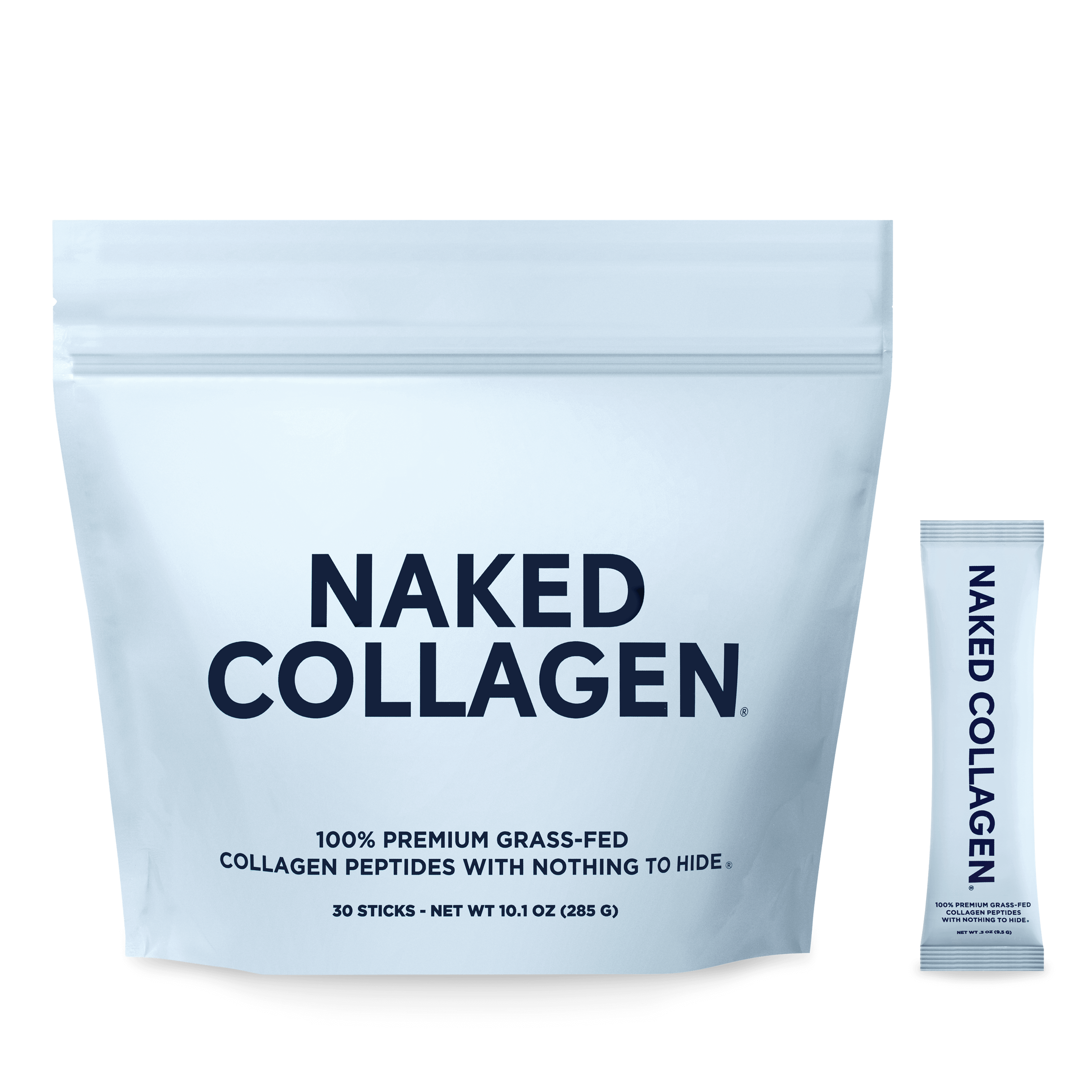 Box of unflavored collagen peptides stick packets