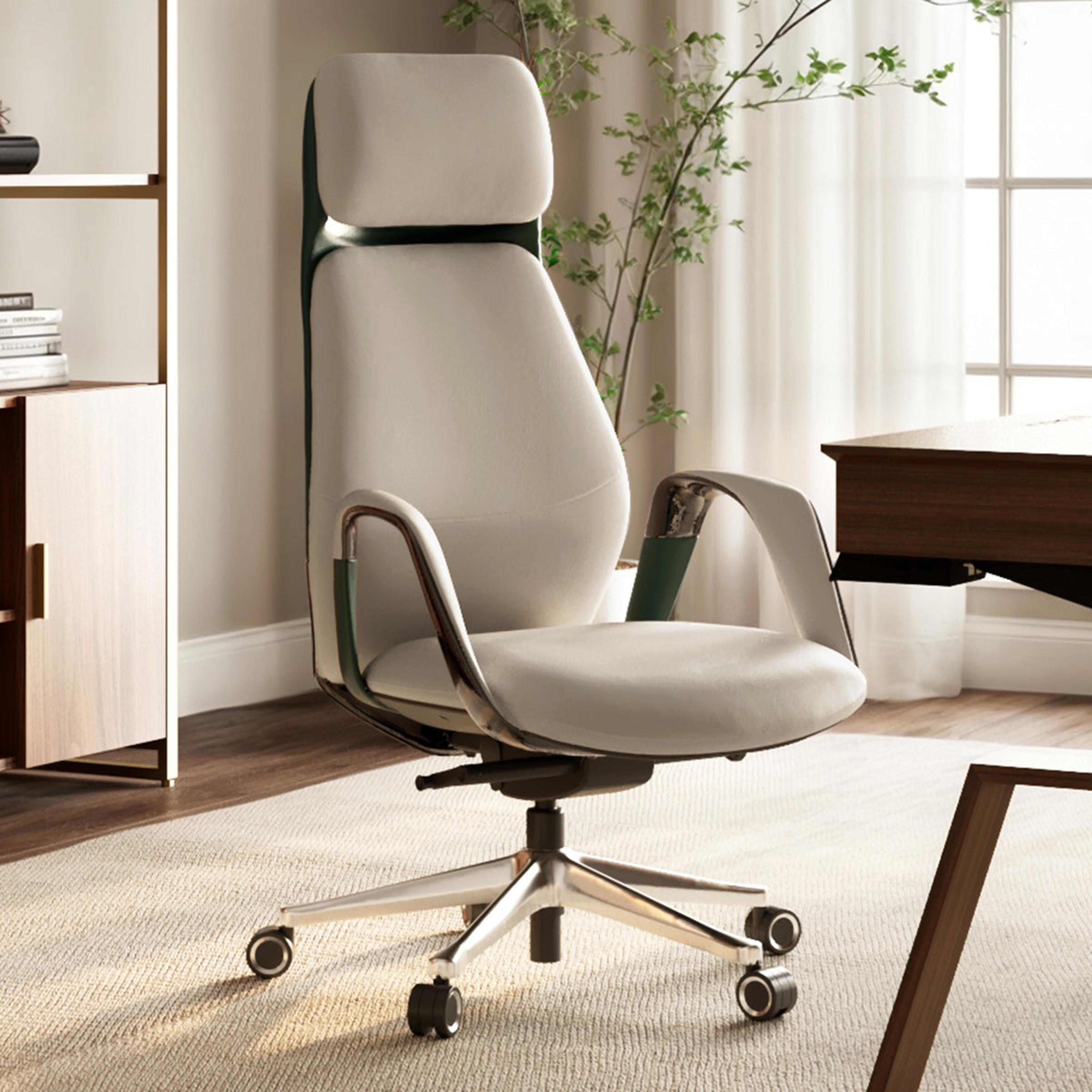 Product image for Serene, Napa Leather Executive Office Chair in Beige