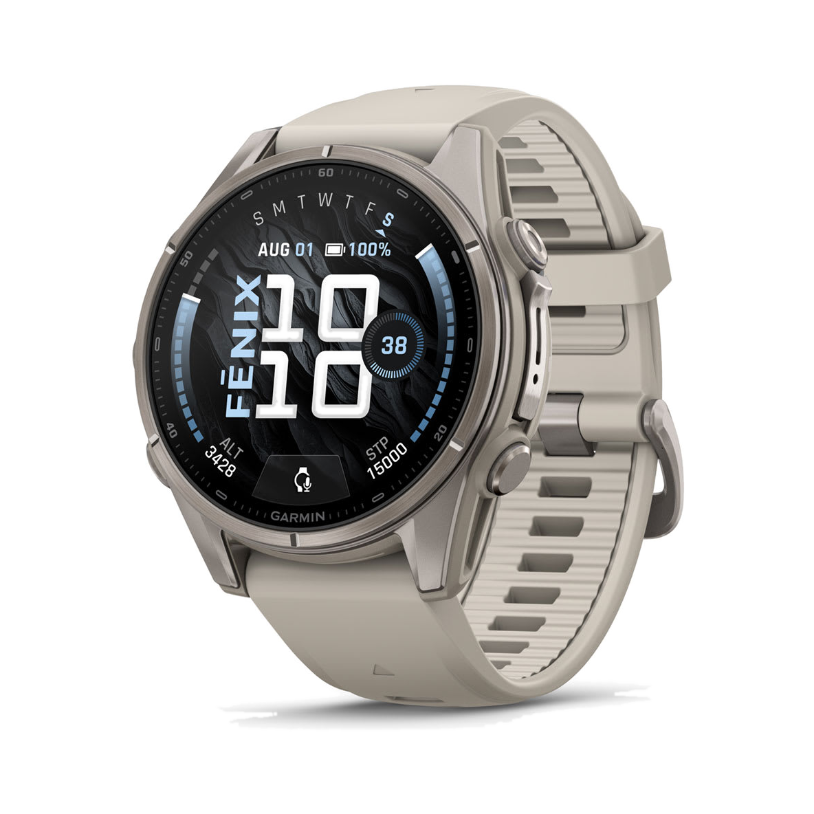 fēnix® 9 in Titanium with Fog Gray Silicone Band