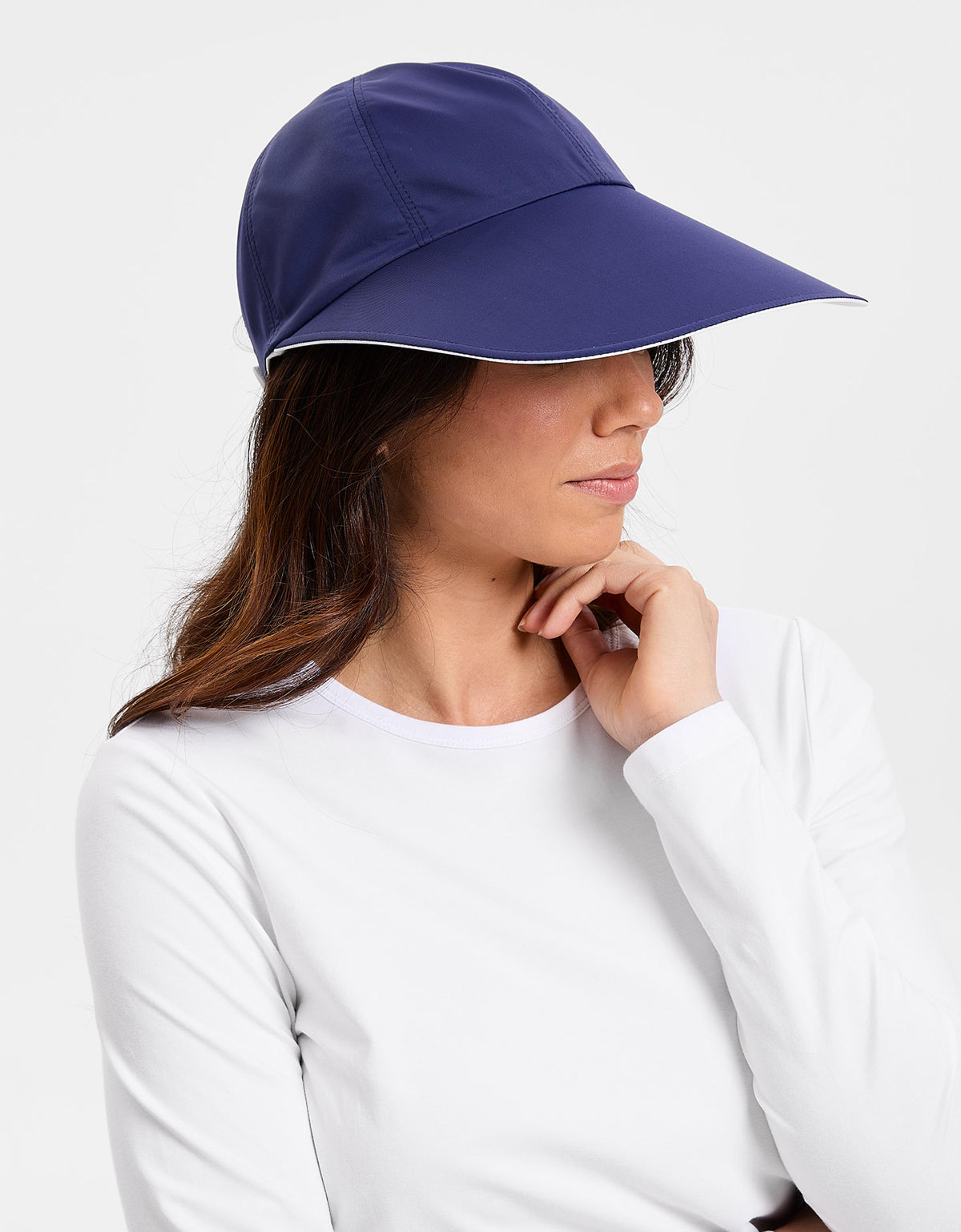 Reversible Ultra Wide Brim Cap UPF 50+ in White / Navy