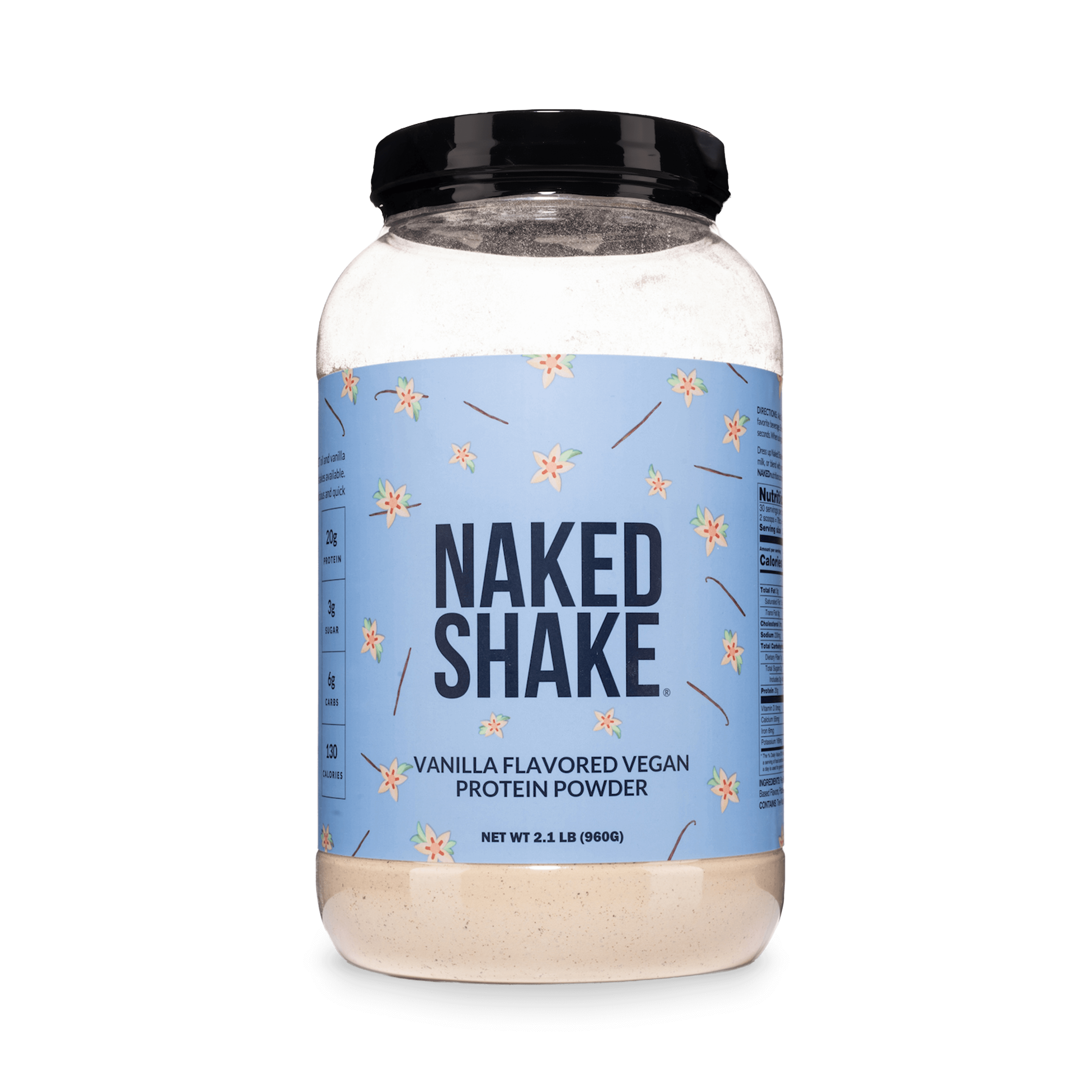 Container of Naked Nutrition Vanilla Protein Shake powder