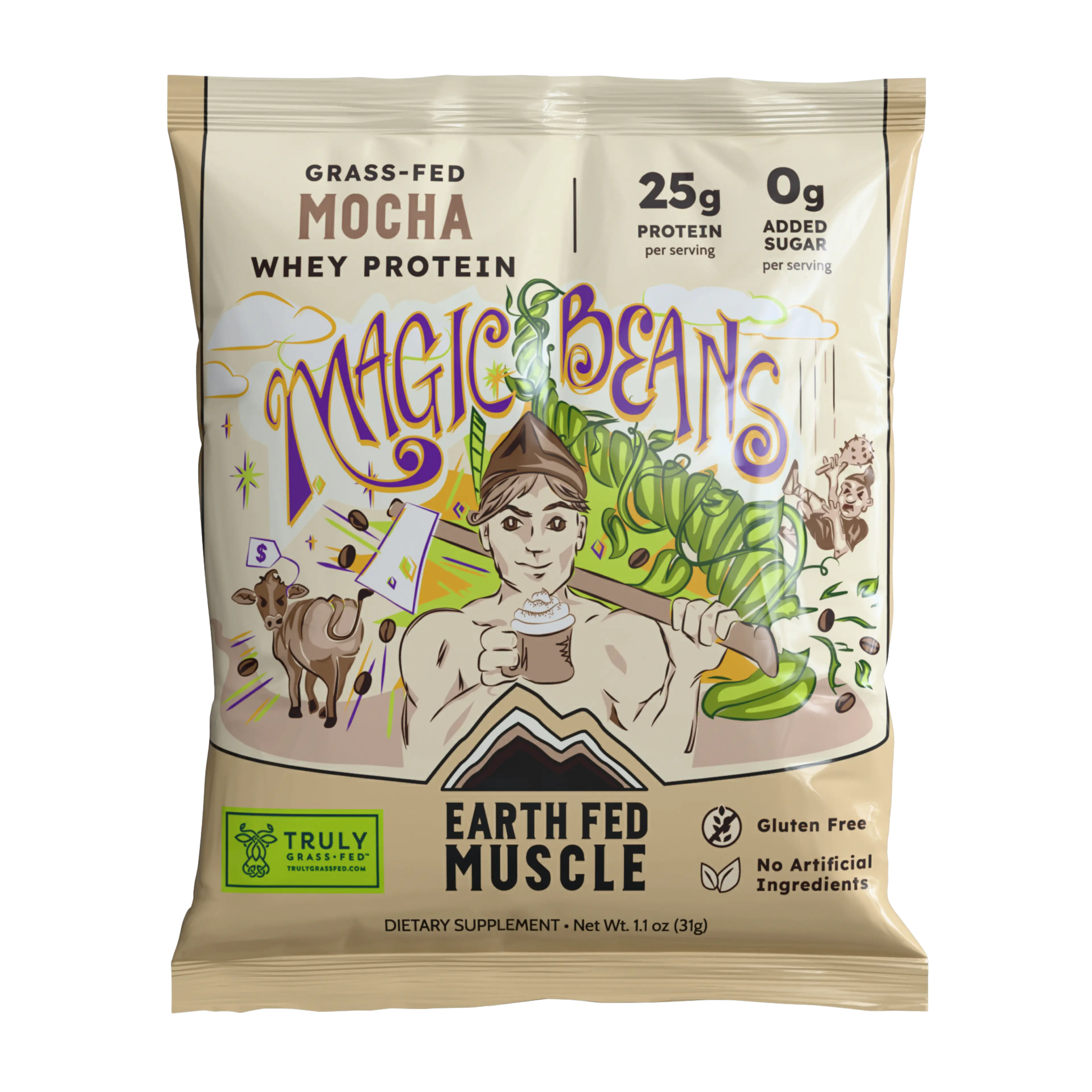 Magic Beans Mocha Grass-Fed Whey Protein - Single Serving