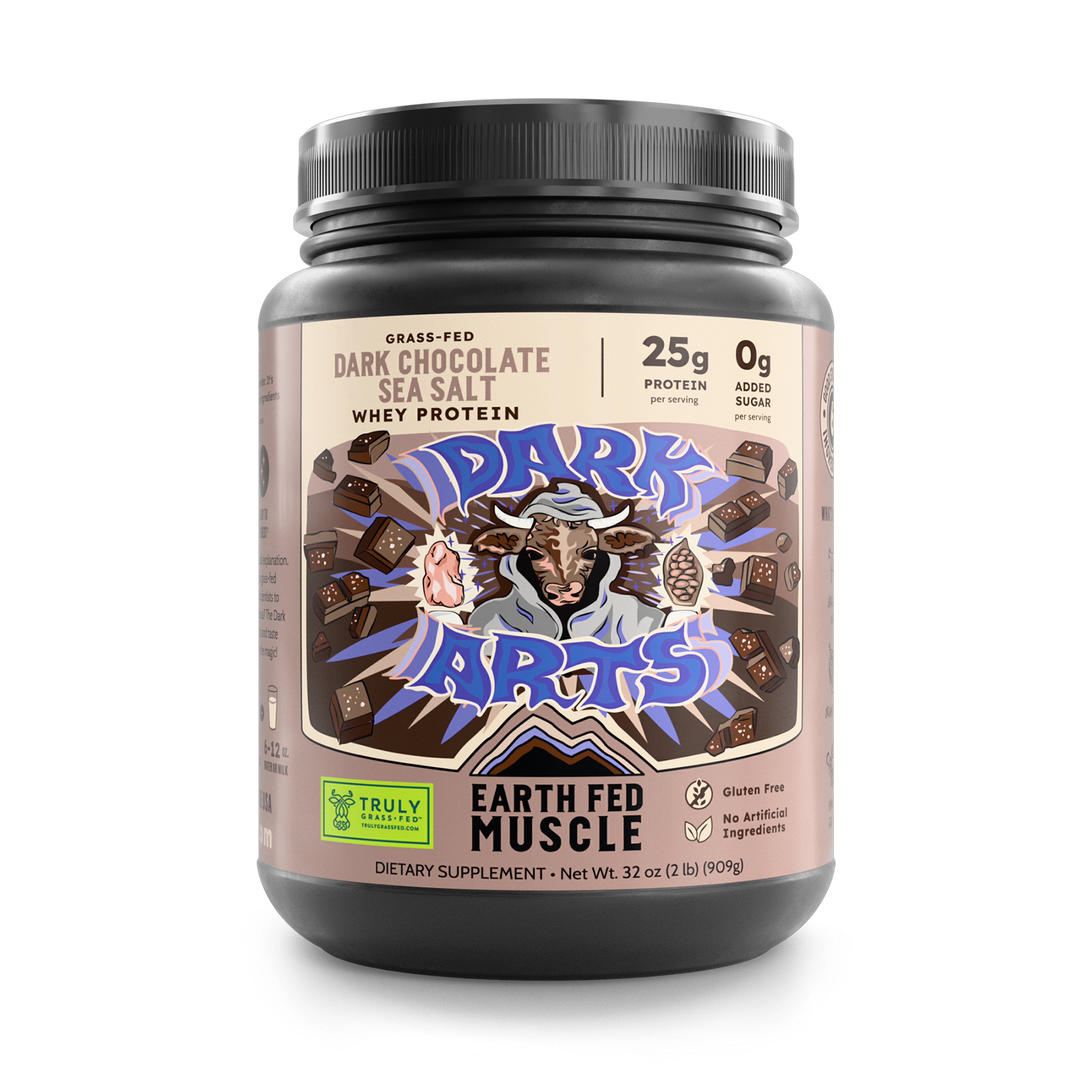Bag of Dark Arts salted chocolate whey protein powder