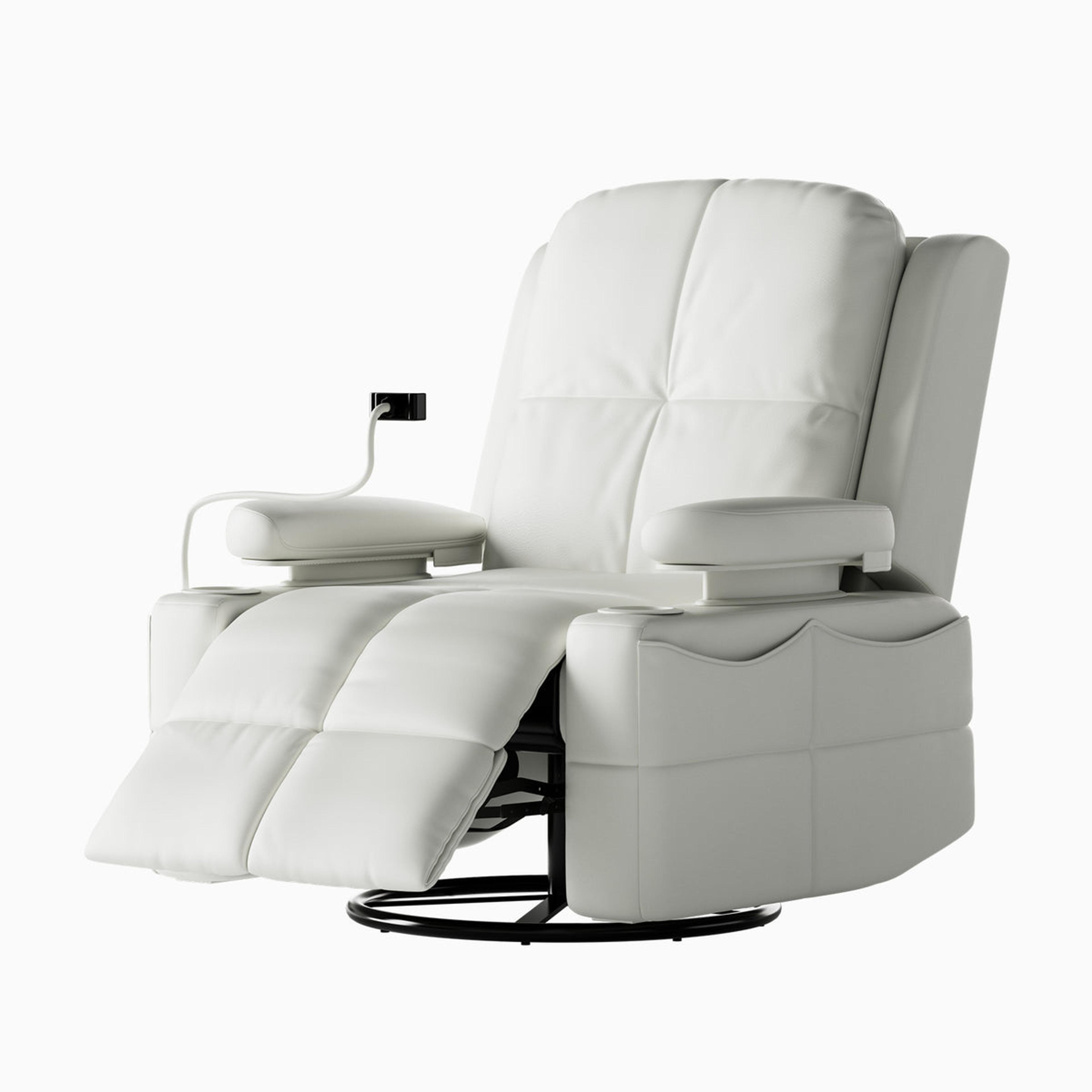 Product image for Lullapod Nursery Rocking Chair with HugAssist™  Armrest in Off White