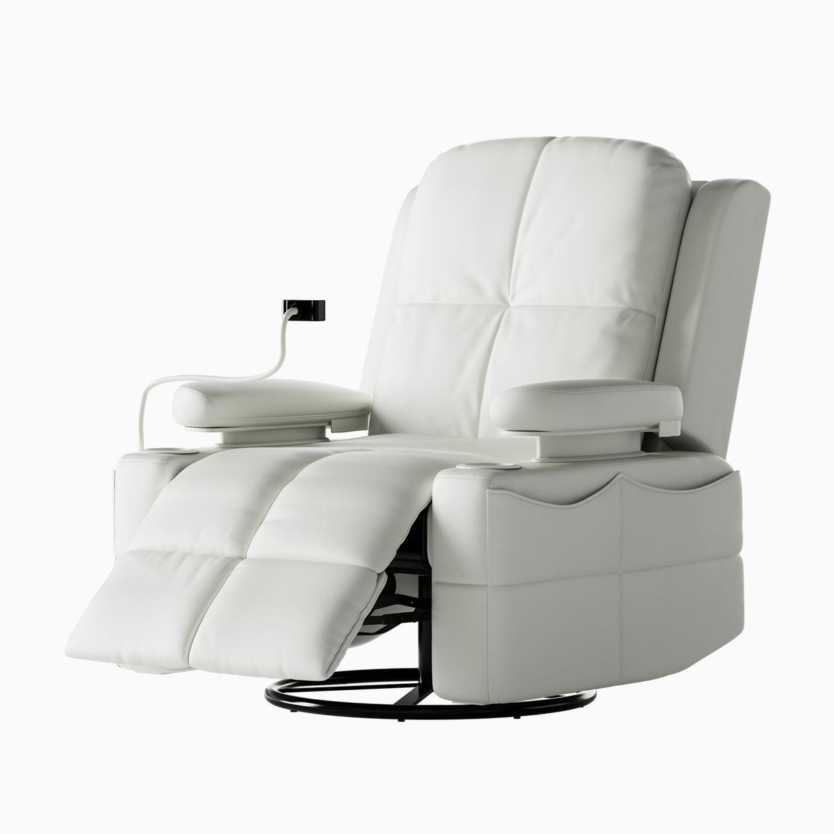 Product image for Lullapod Nursery Rocking Chair with HugAssist™ Armrest in Off White