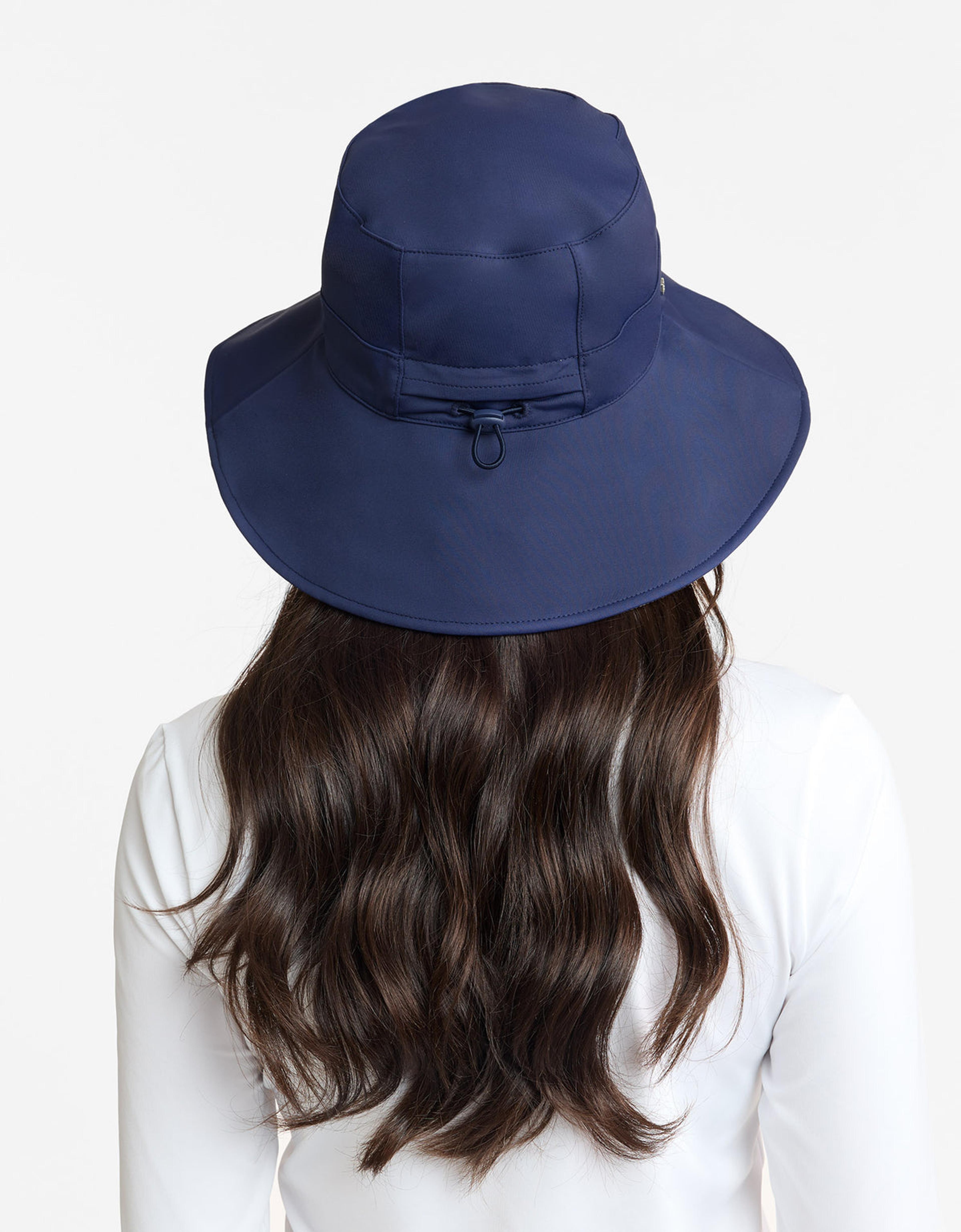 Wide Brim Beach Hat UPF 50+ in Navy / Beige