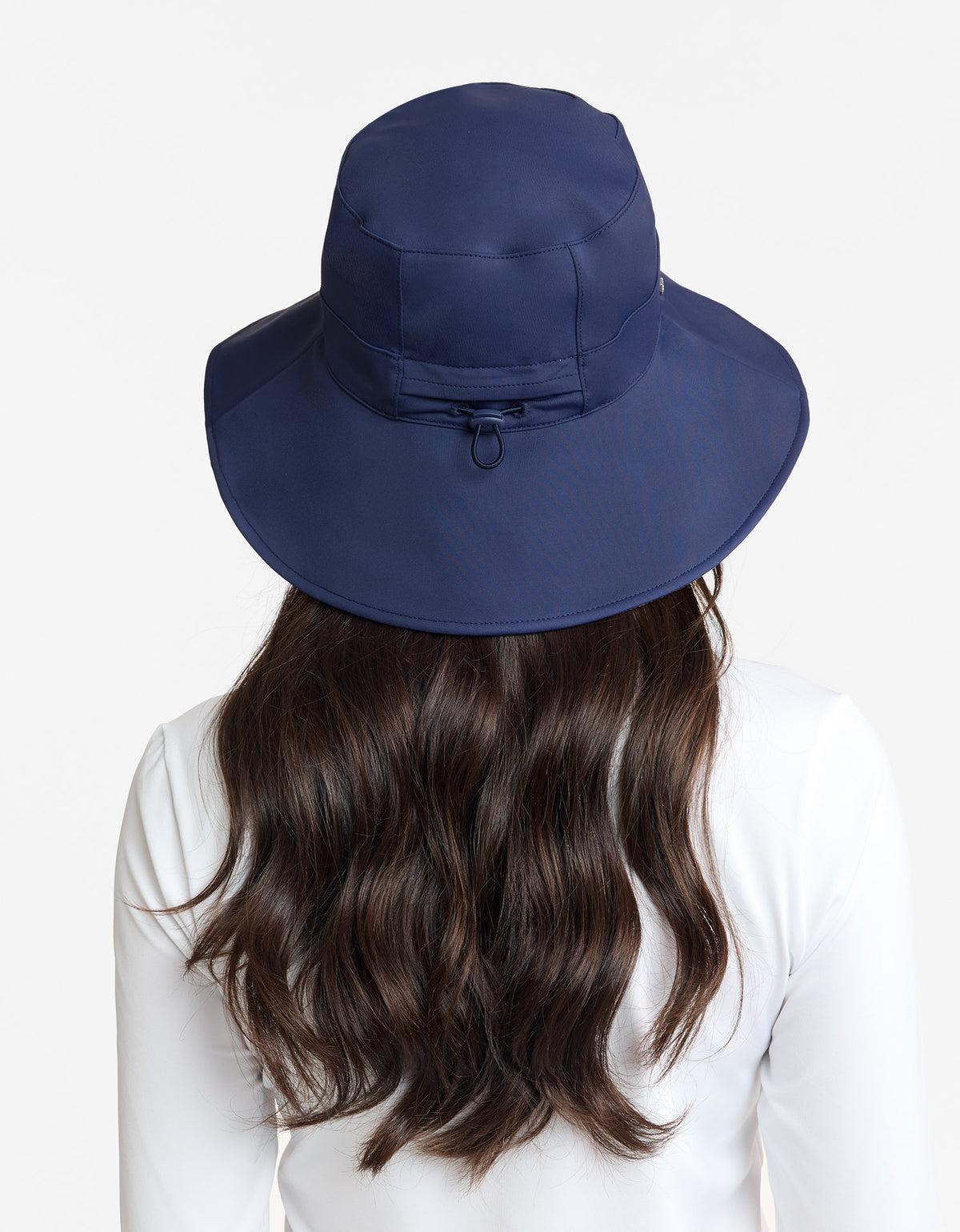 Wide Brim Beach Hat UPF 50+ in Navy / Beige