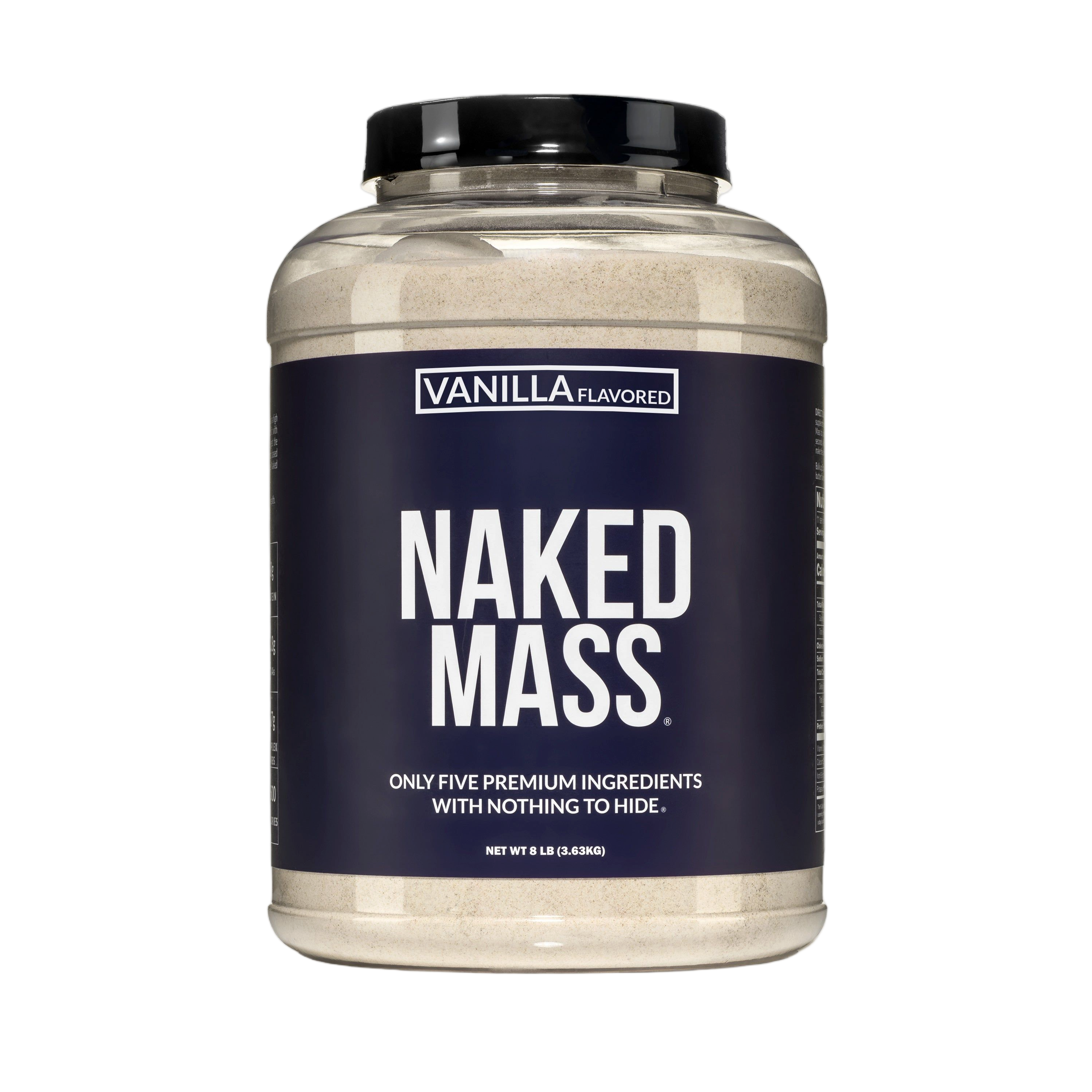 Tub of Naked Vanilla Mass gainer protein powder, 8 lb