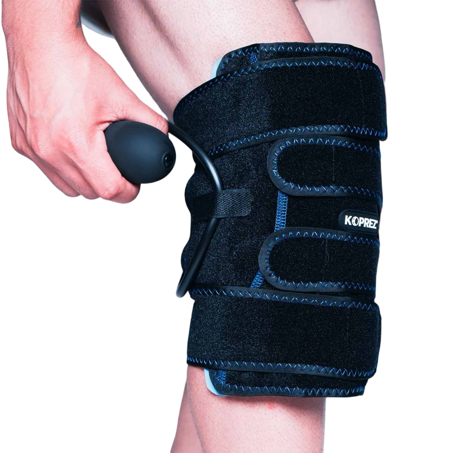 Koprez Knee CryoPump device with knee wrap attachment