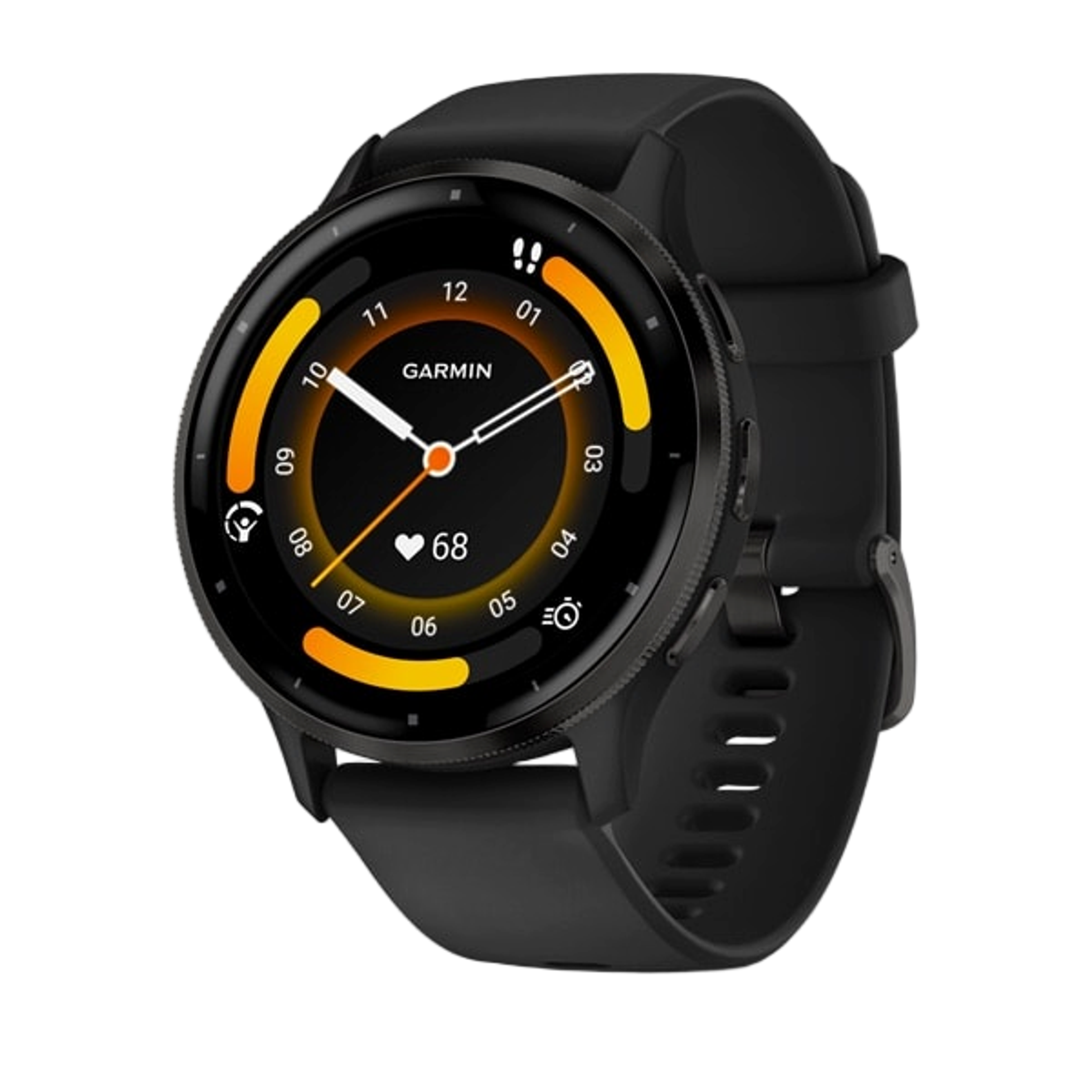 Garmin Venu 3 smartwatch with black case and silicone band
