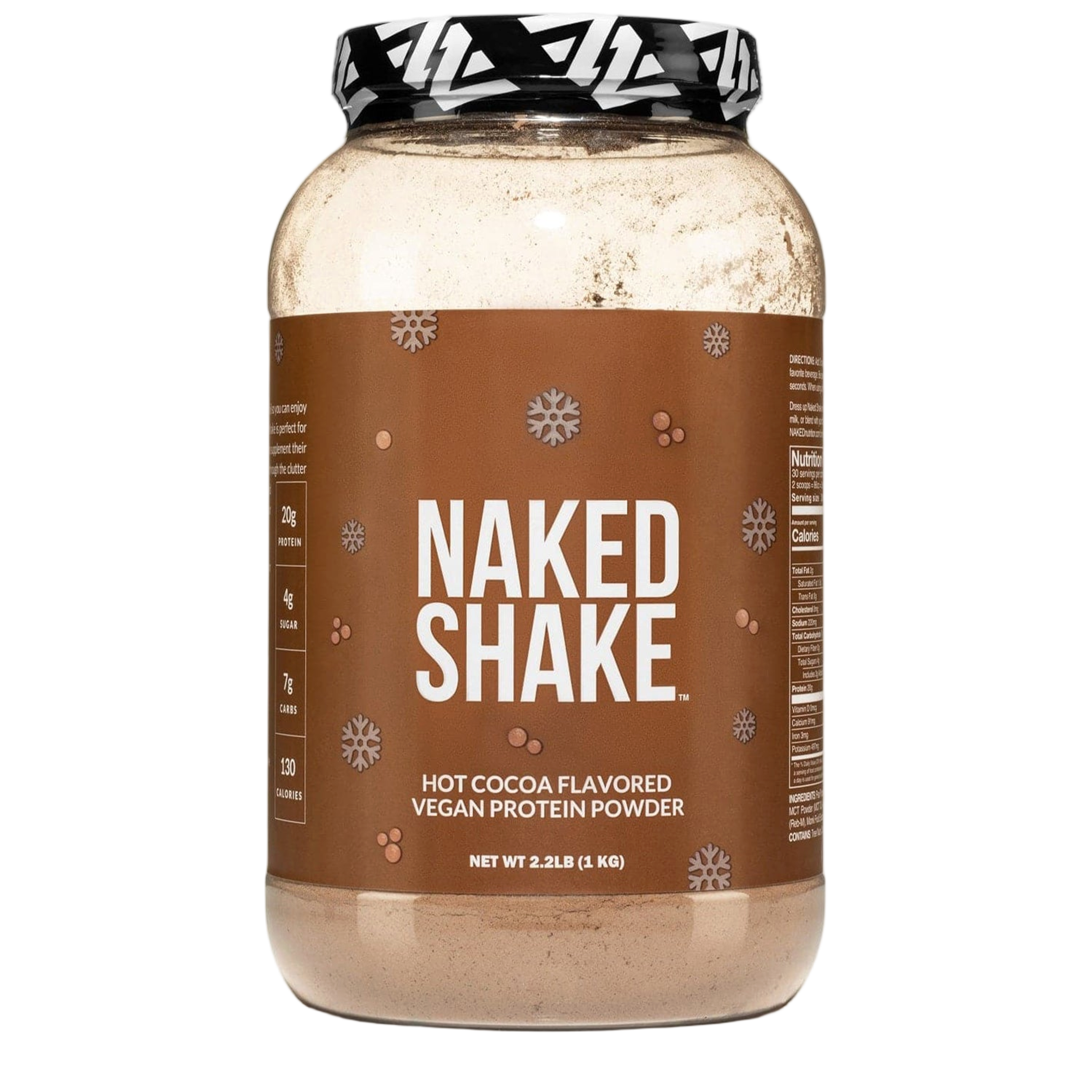 Tub of Hot Cocoa Naked Shake protein powder