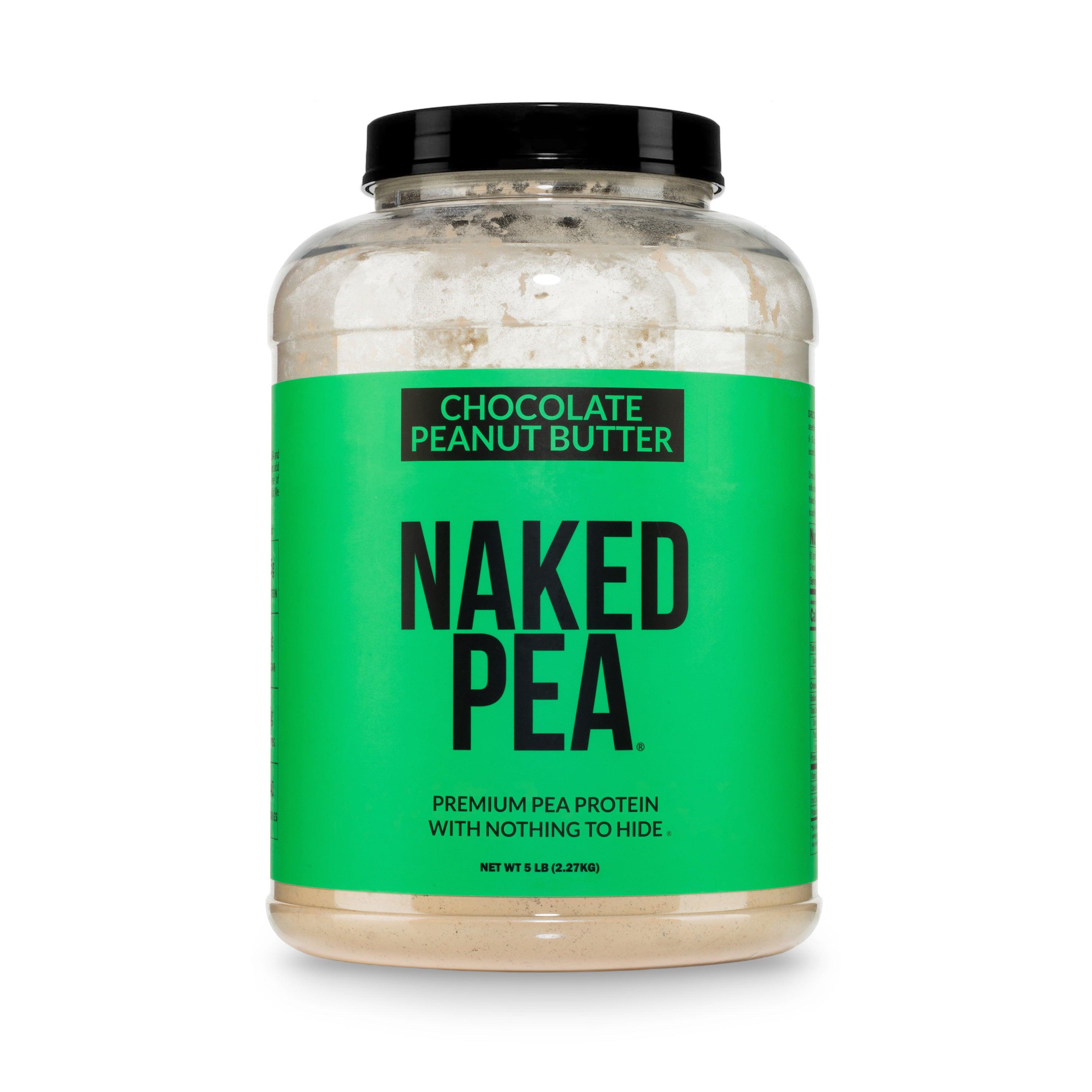 Bag of chocolate peanut butter pea protein powder, 5 pound size