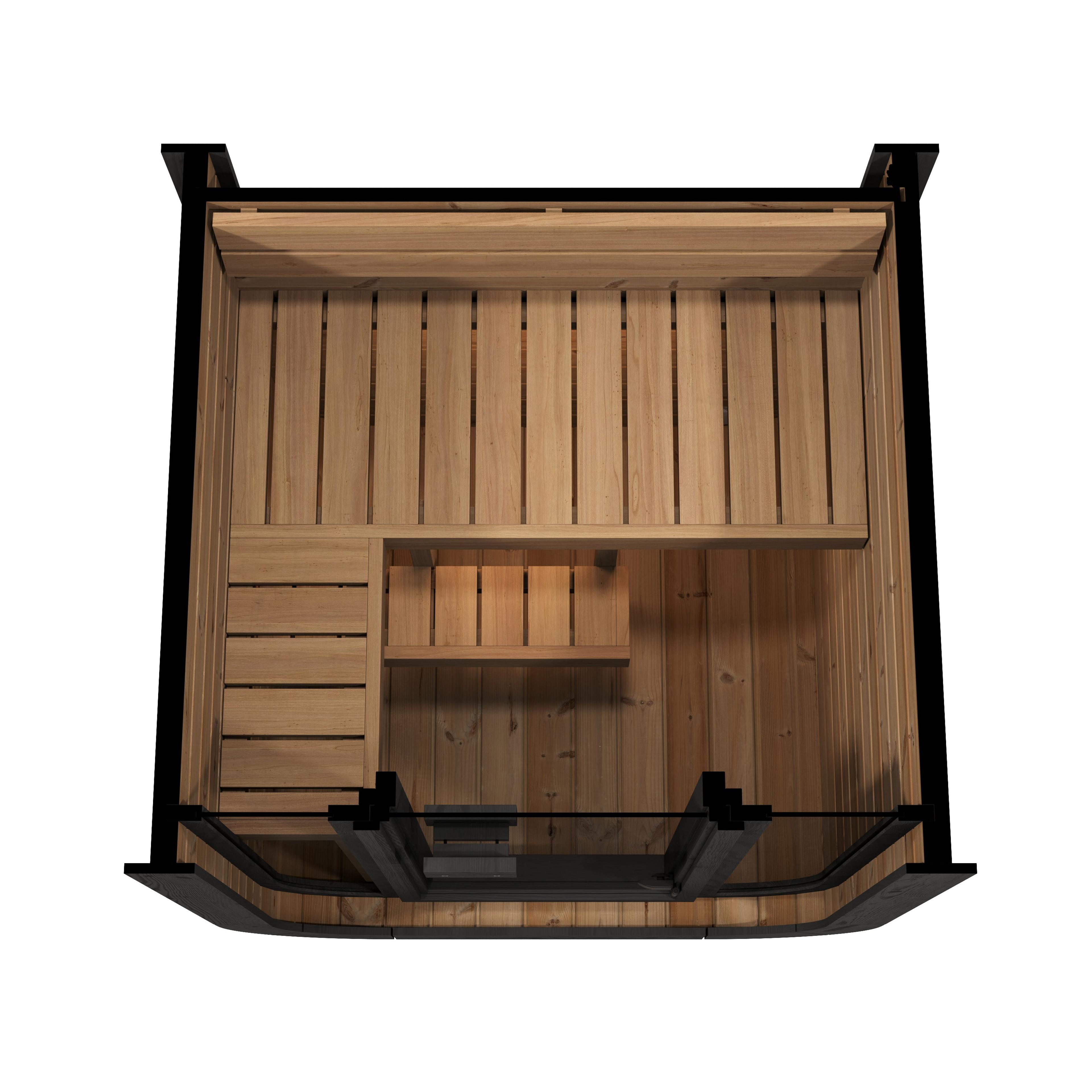 SaunaLife CL3G Cube Series 2-person Outdoor Sauna Natural Finish image 2
