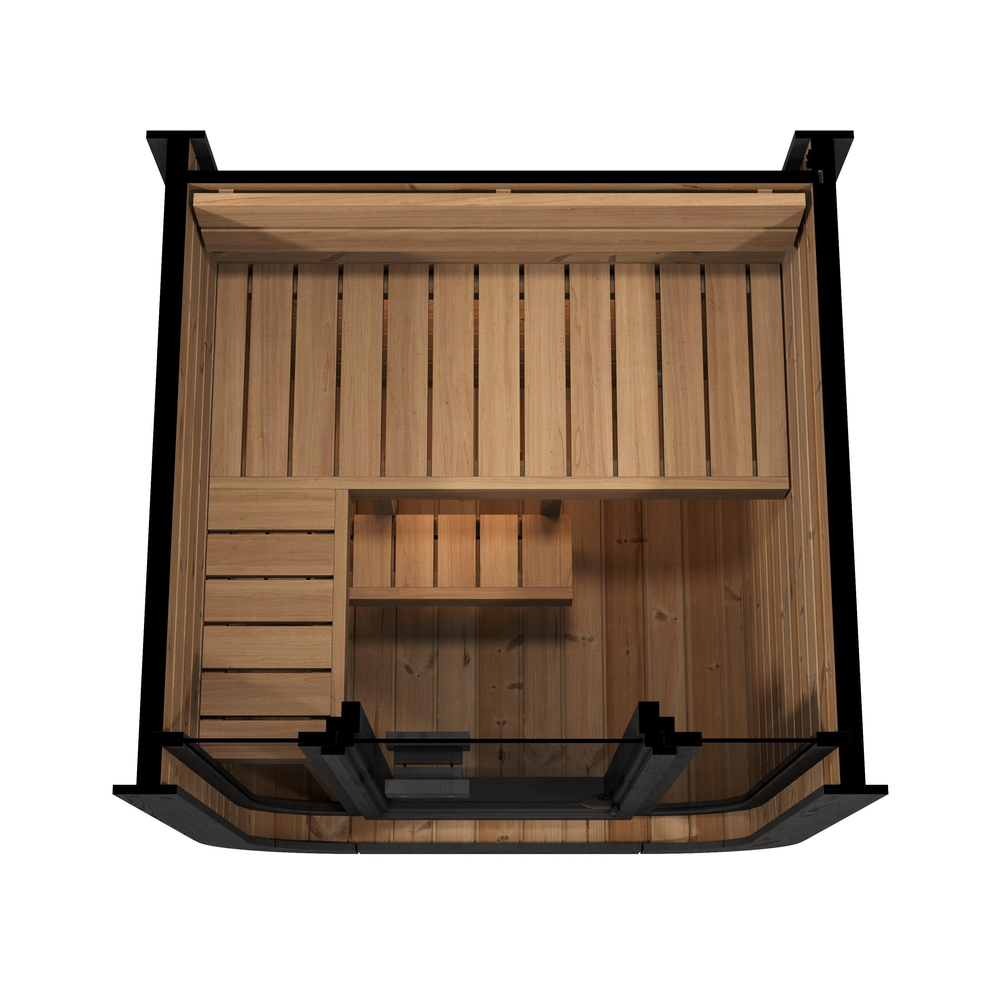 SaunaLife CL3G Cube Series 2-person Outdoor Sauna Natural Finish image 2
