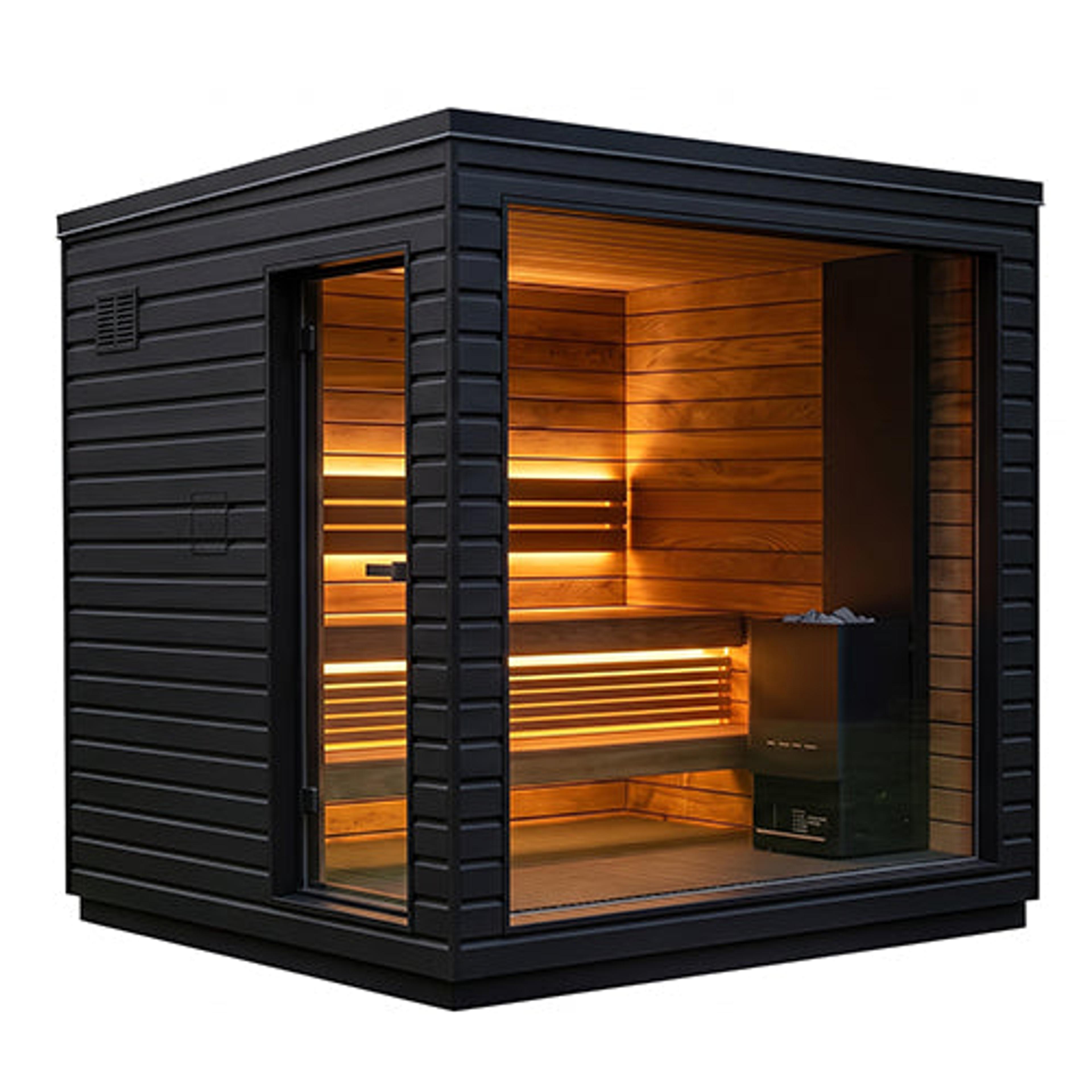 SaunaLife G6 Garden Series 5-person Pre-Assembled Outdoor Sauna Left Side Door