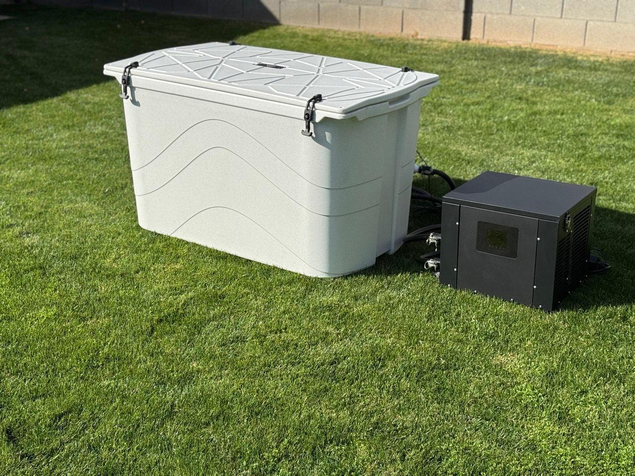 Frozin Complete Cold Plunge System White Granite image 6