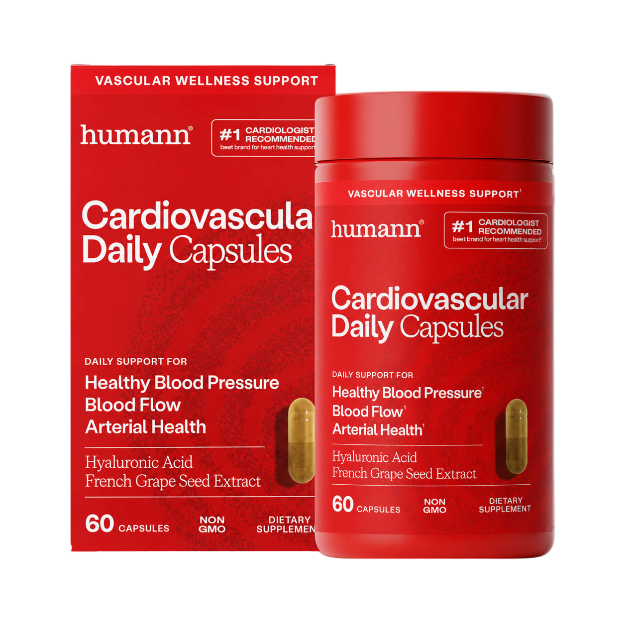 Bottle of Humann Cardiovascular Daily Capsules hero image