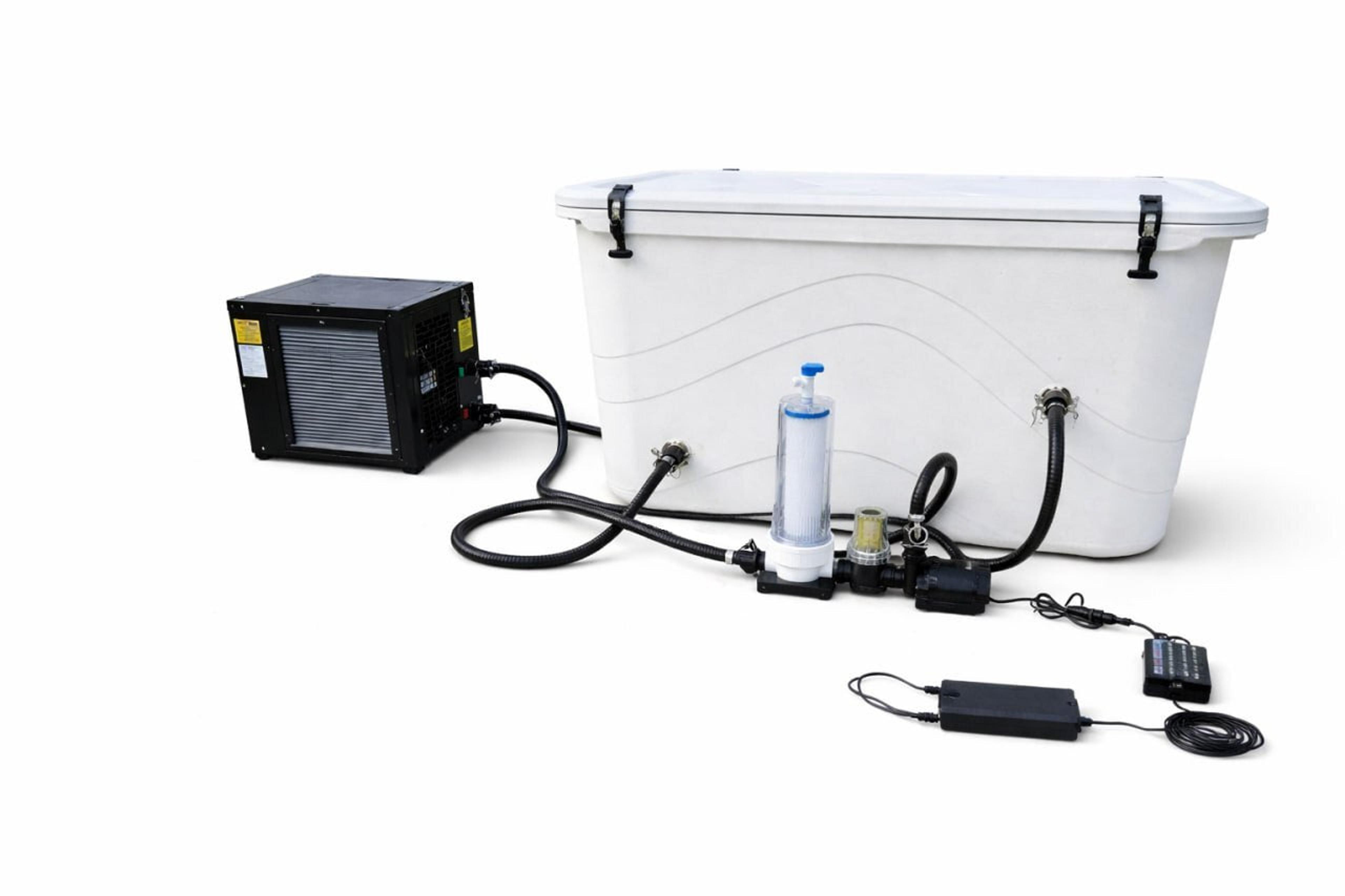 Frozin Complete Cold Plunge System White Granite image 5