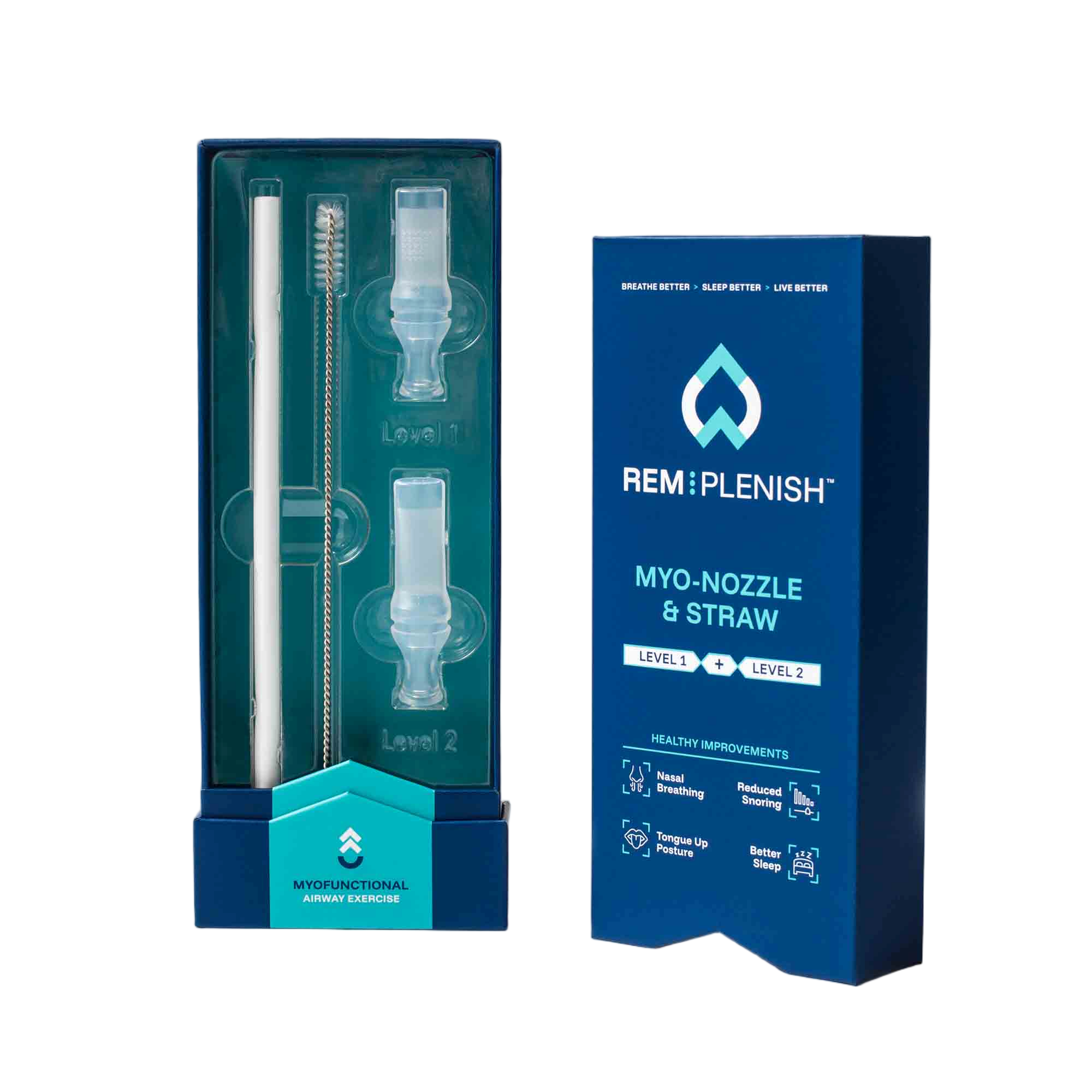 REMplenish Level 1 and 2 Myo-Nozzle straw kit box open