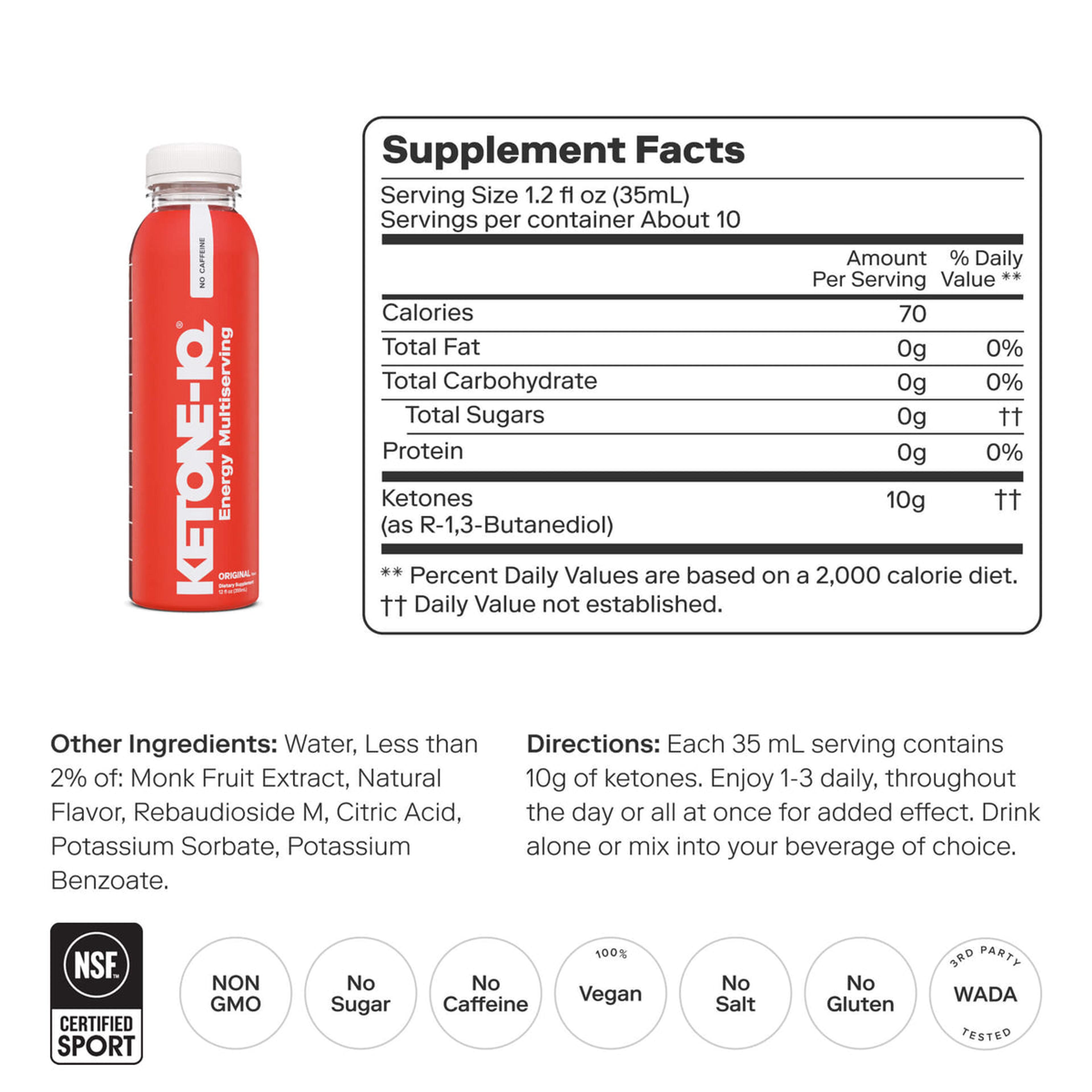 Ketone-IQ No Caffeine Multiserving