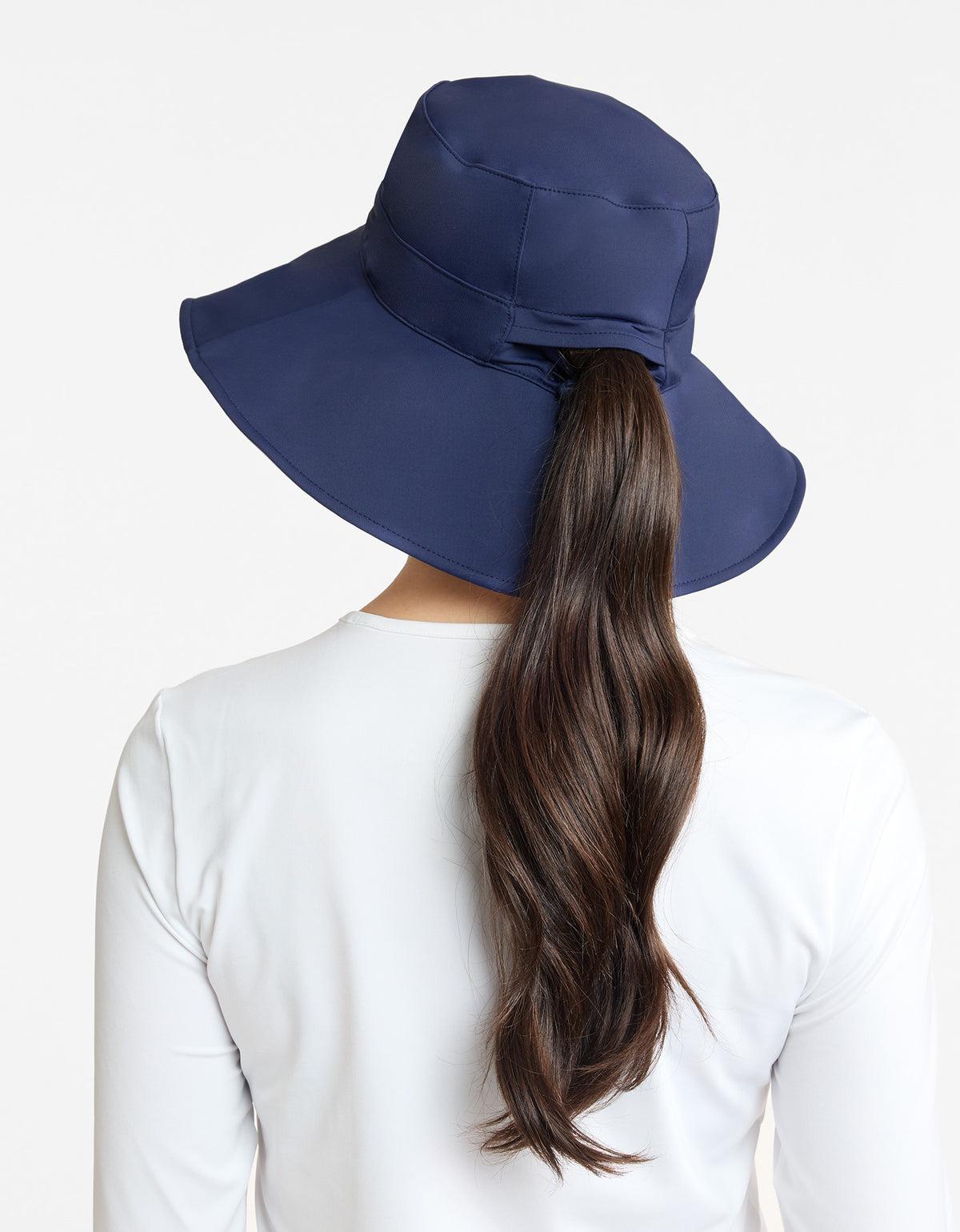 Wide Brim Beach Hat UPF 50+ in Navy / Beige