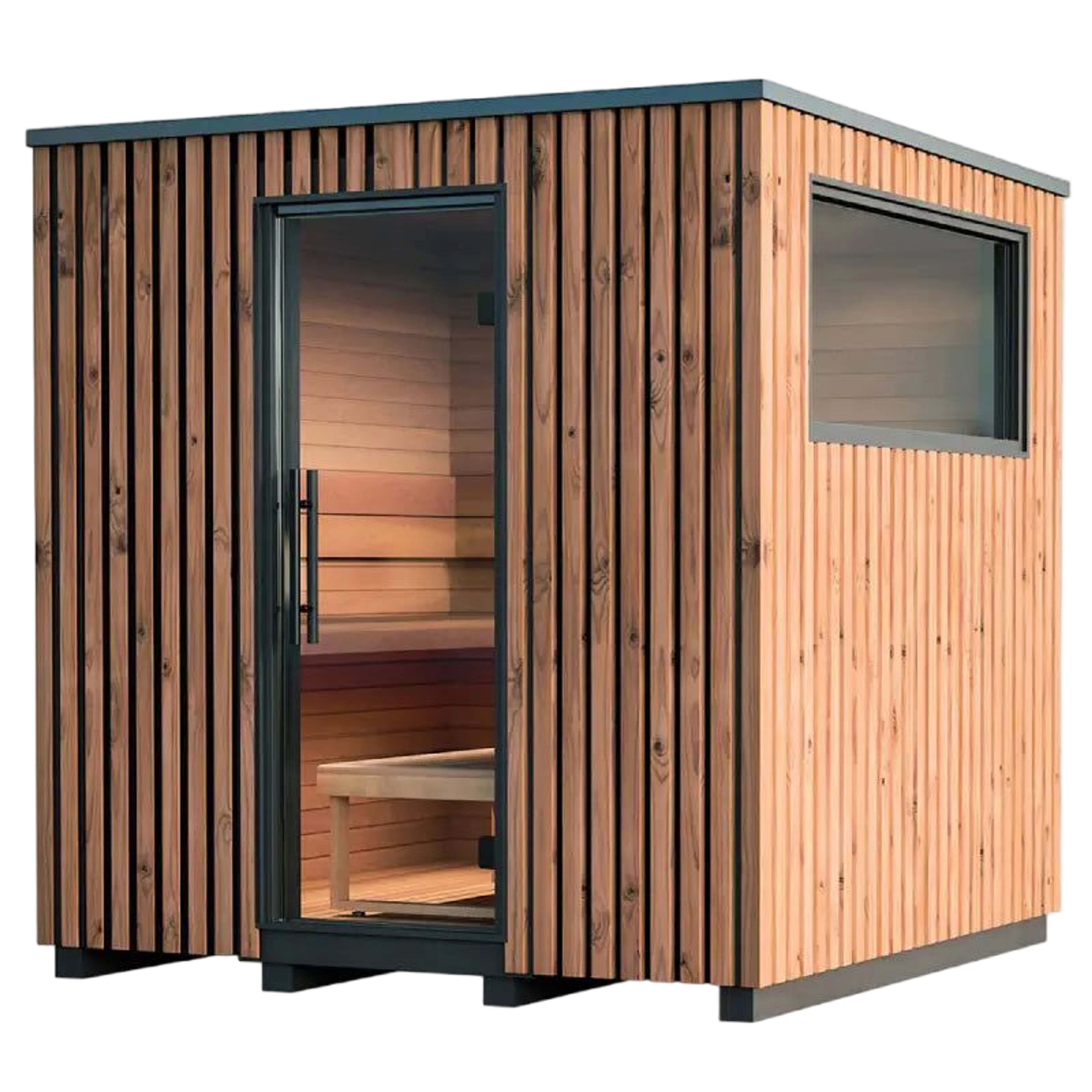 Garda outdoor sauna cabin with windows