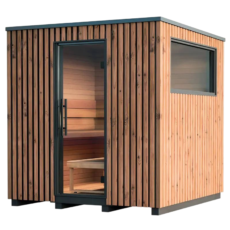 Garda outdoor sauna cabin with windows