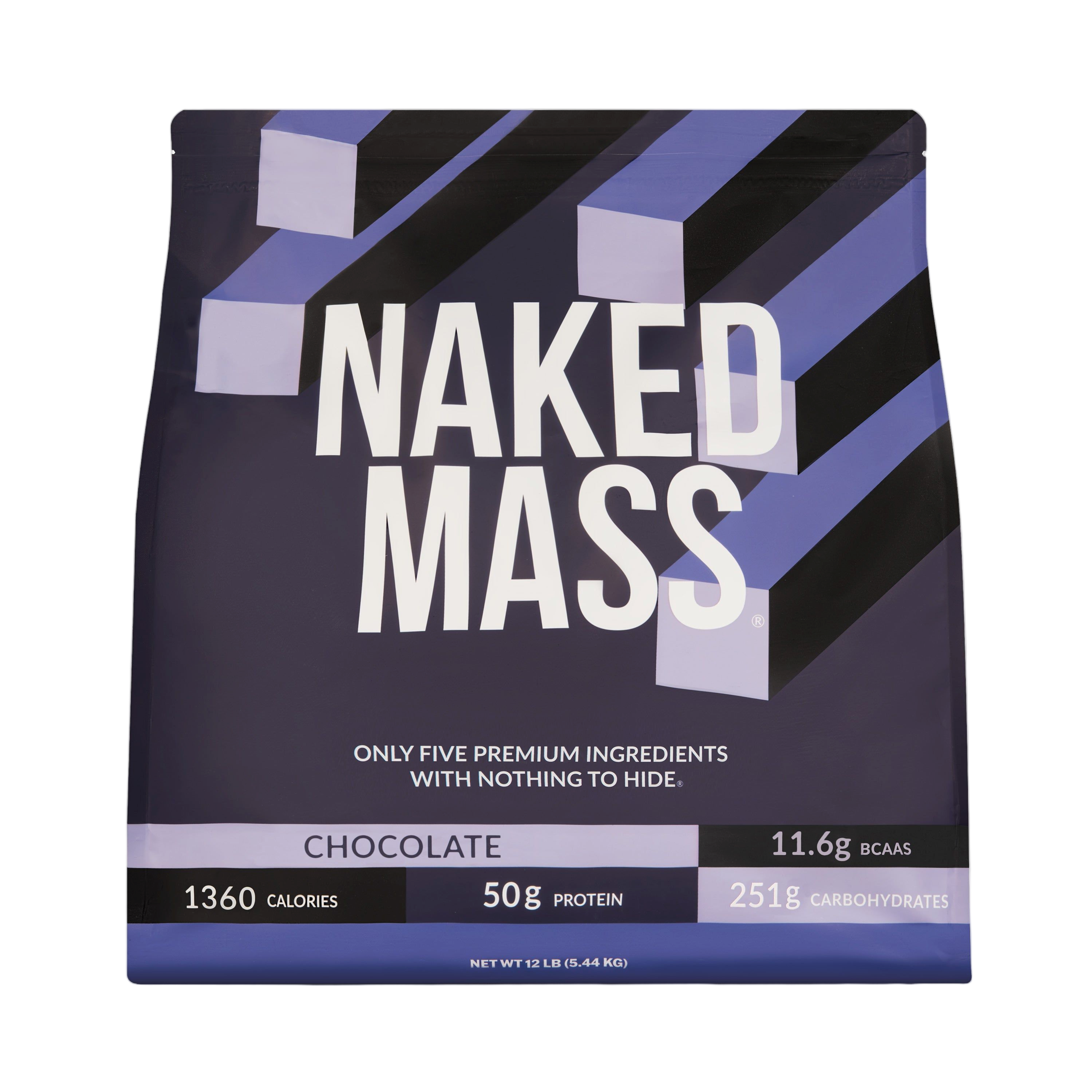 Container of Naked Chocolate Mass 12lb mass gainer supplement