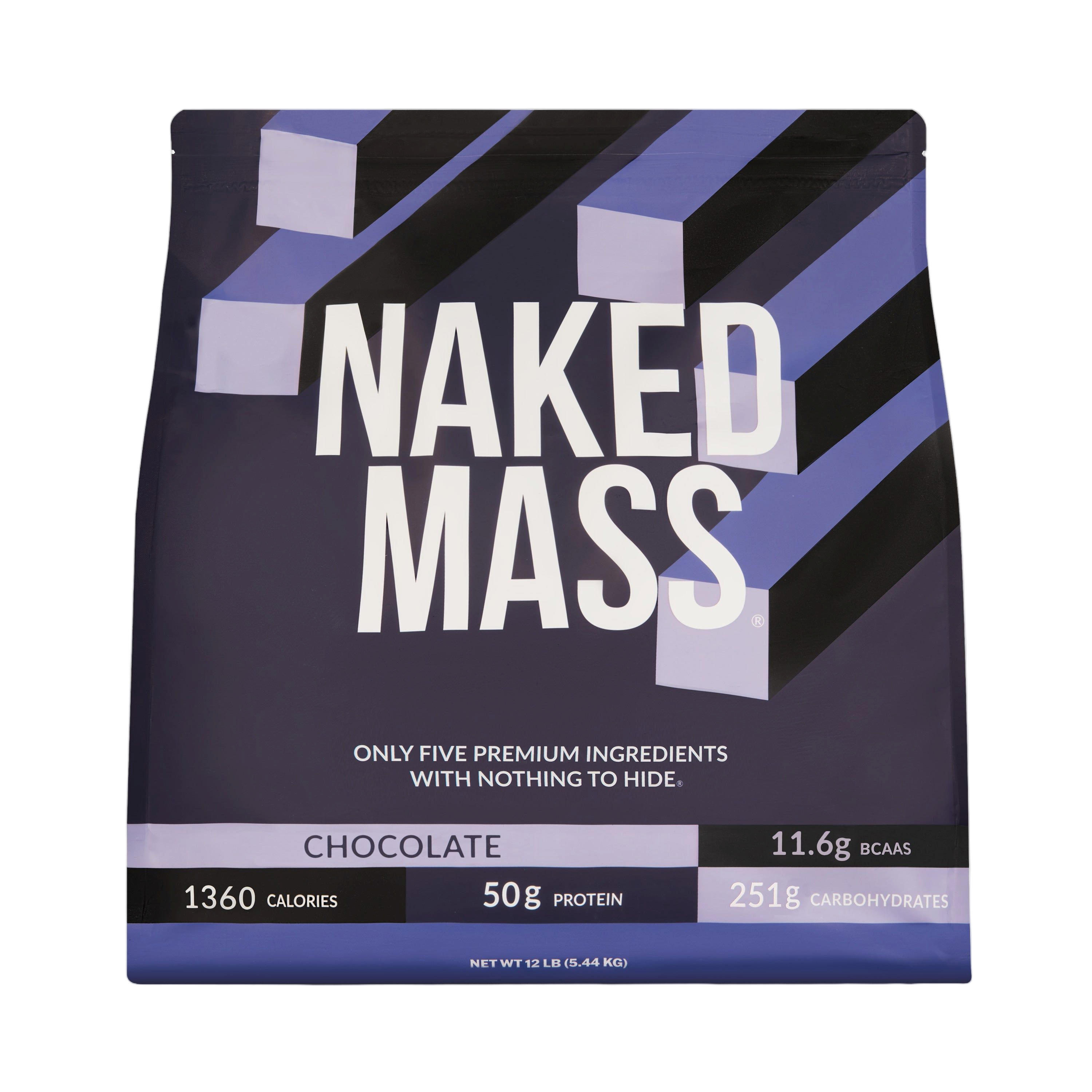 Container of Naked Chocolate Mass 12lb mass gainer supplement