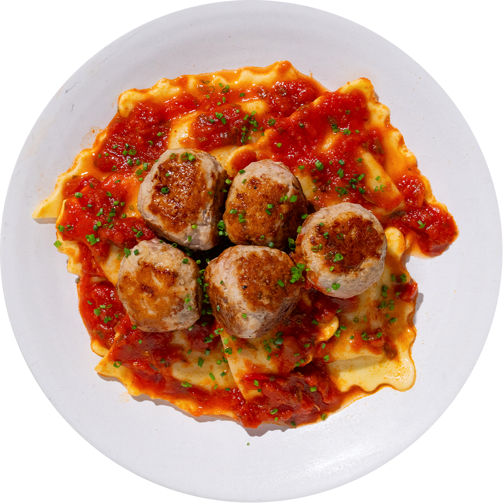 Turkey Meatballs and Cheese Raviolis