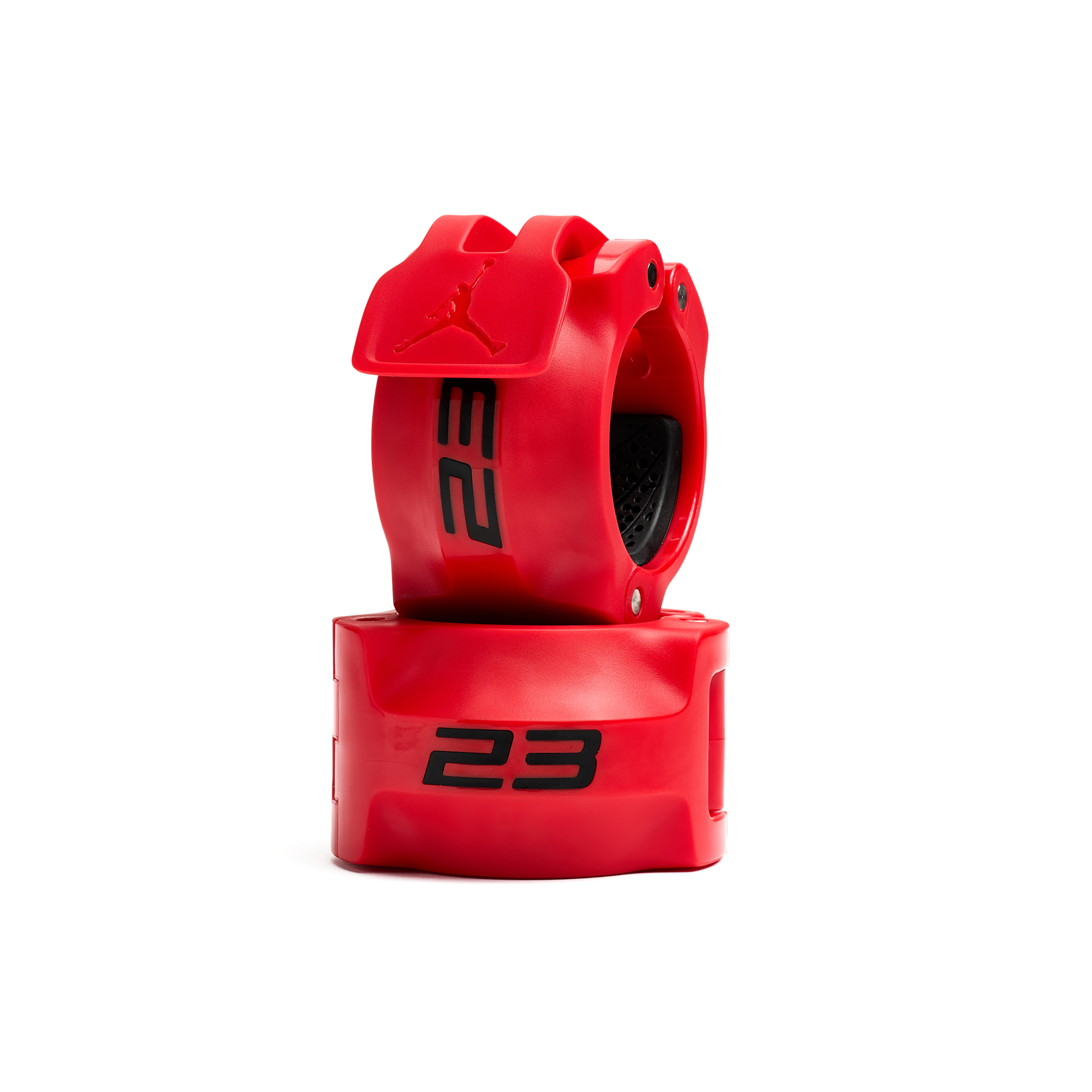 Barbell collar showing Jordan 23 logo detail