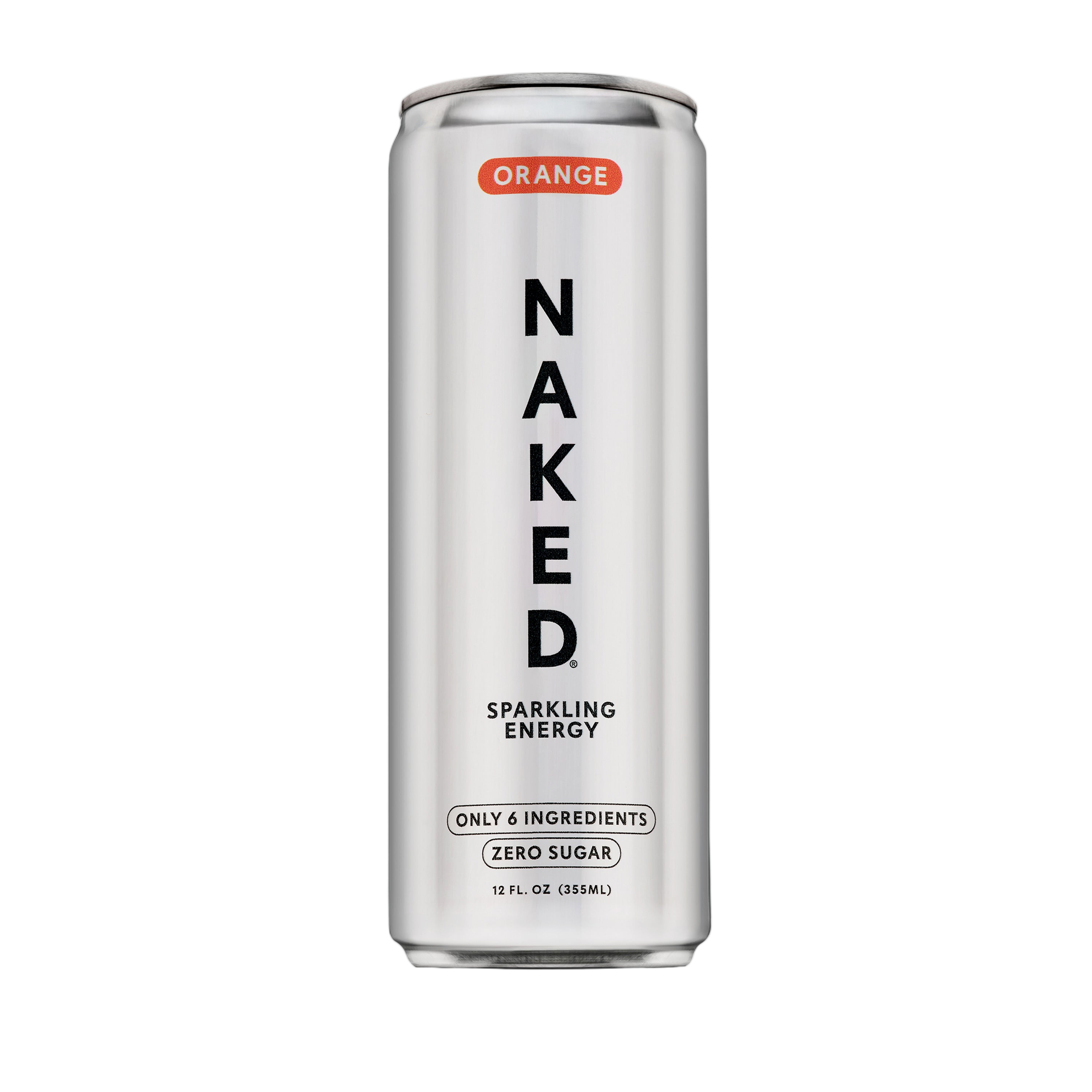 Can of Naked Sparkling Energy orange drink