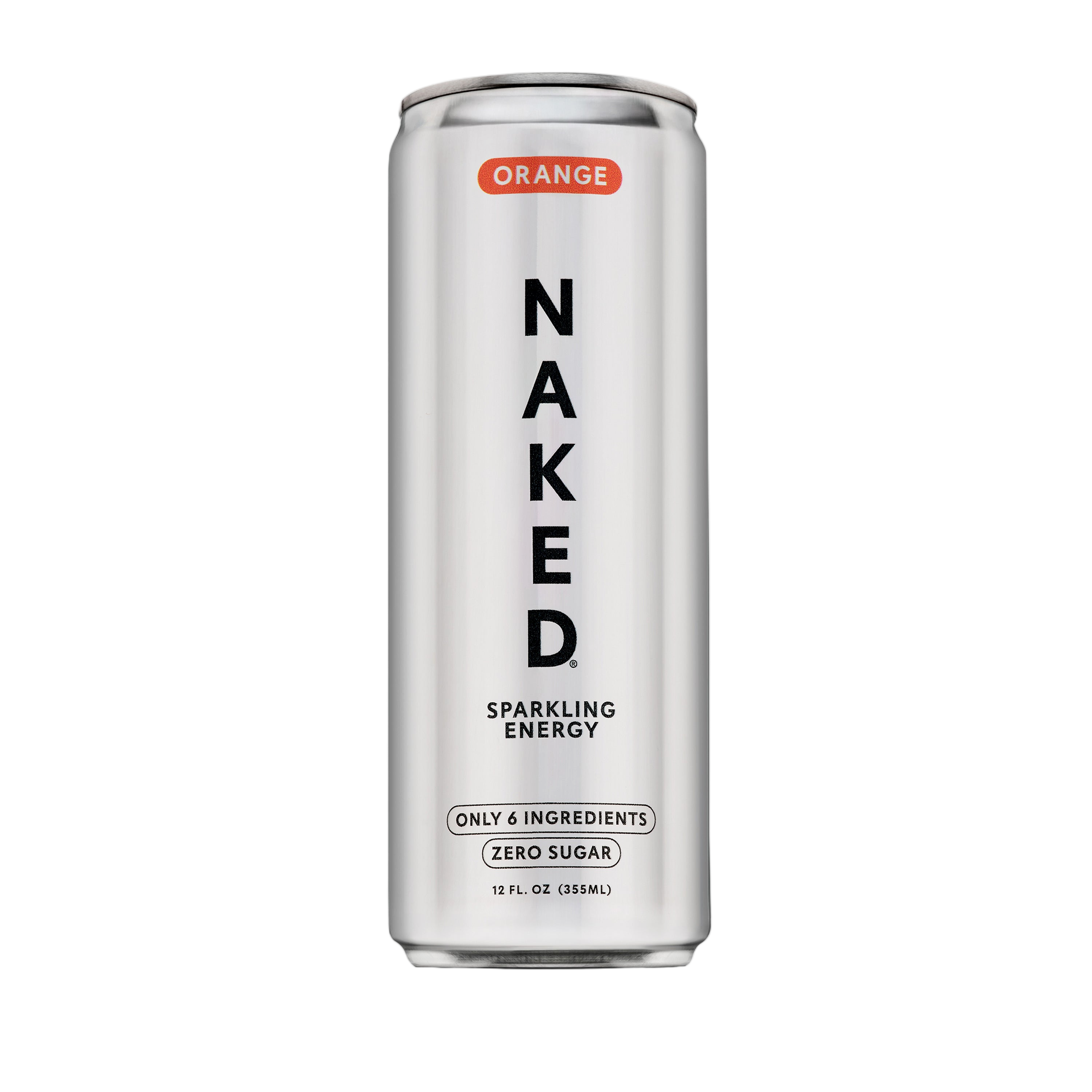 Can of Naked Sparkling Energy orange drink