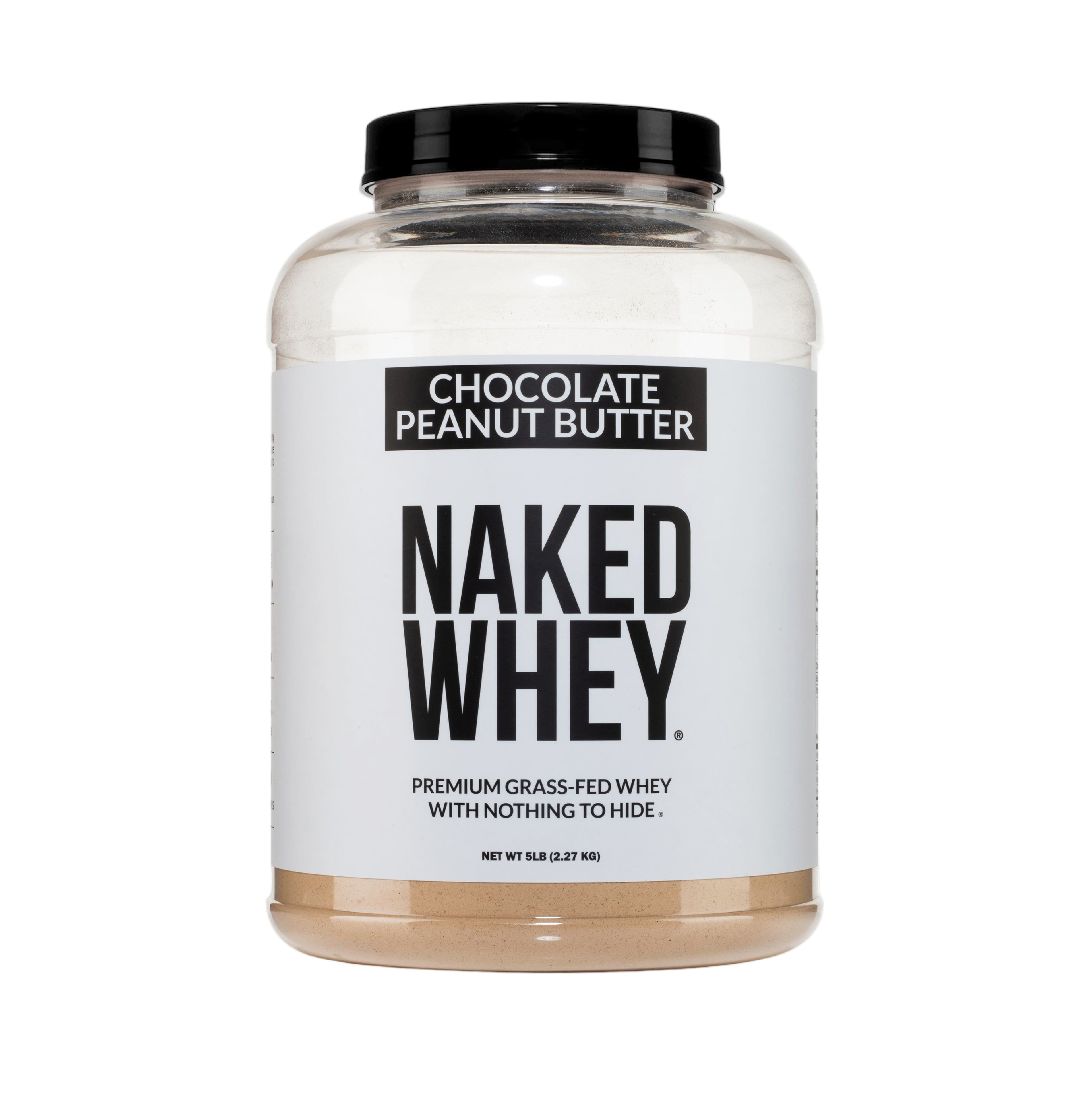 Bag of chocolate peanut butter whey protein isolate powder